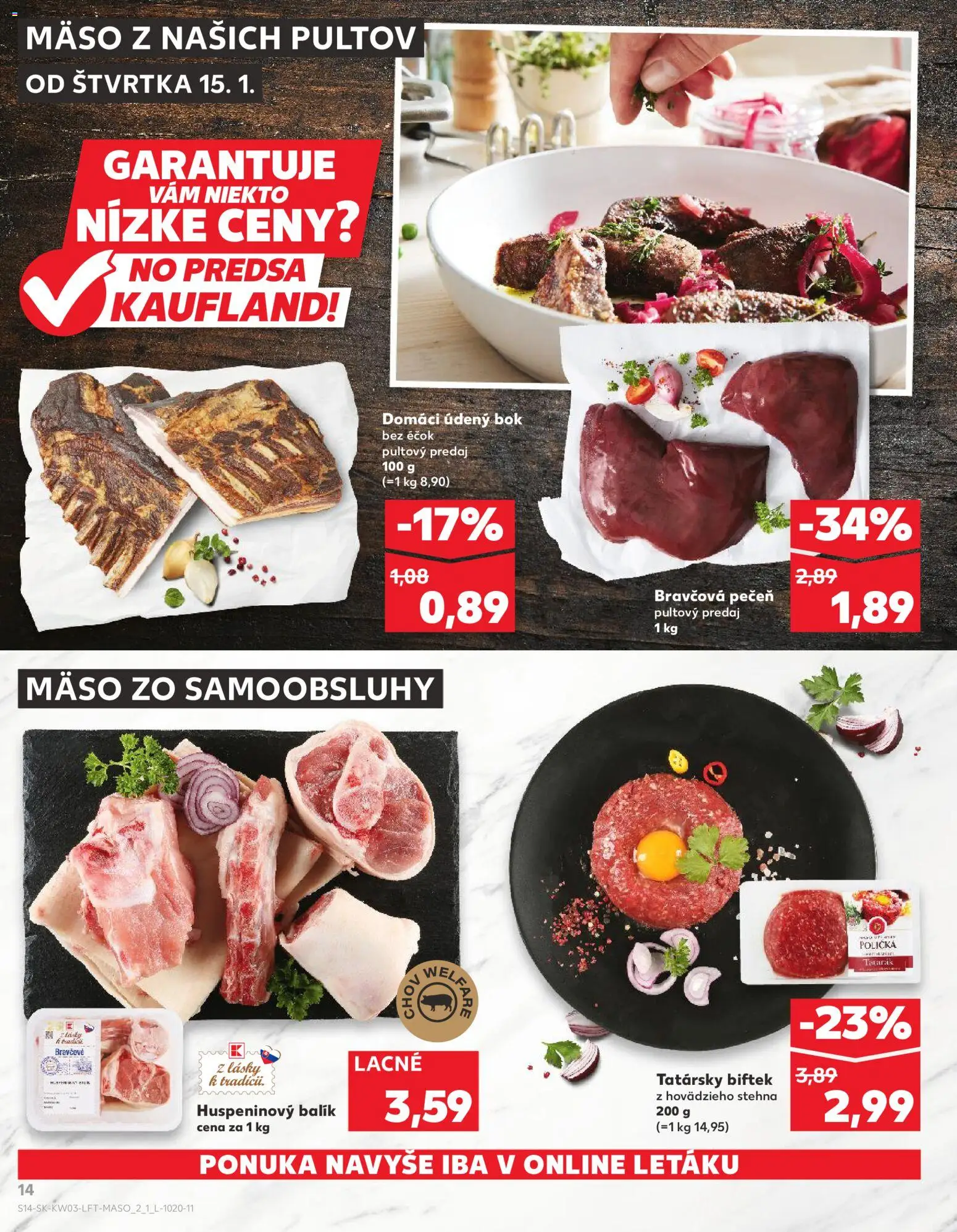 Kaufland SK akciós ujság - amely érvényes a következő dátumtól: 15.01.2026 | Oldal: 14