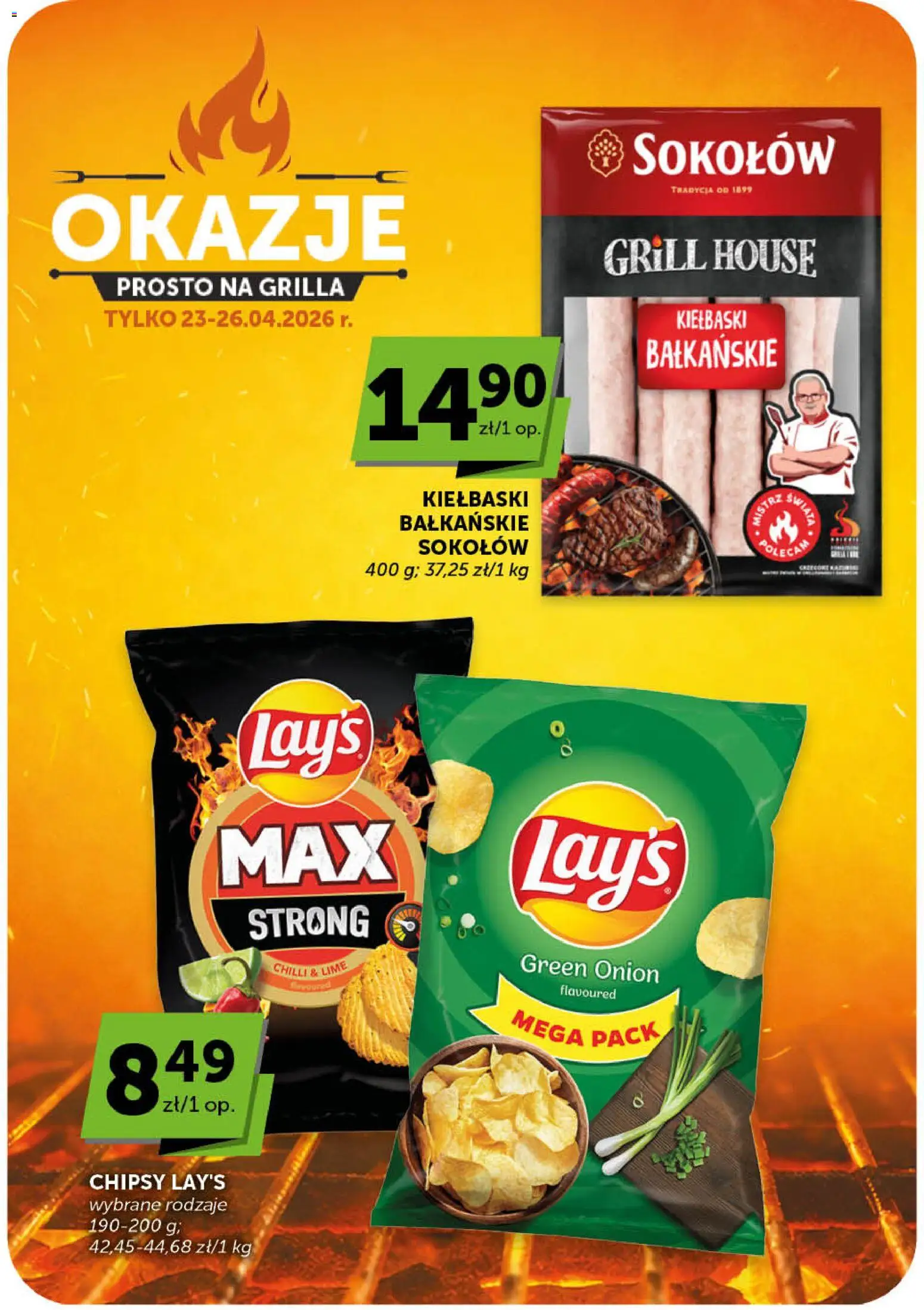 Groszek gazetka - Market od 23.04.2026 | Strona: 7 | Produkty: Chipsy, Grill, Kiełbaski