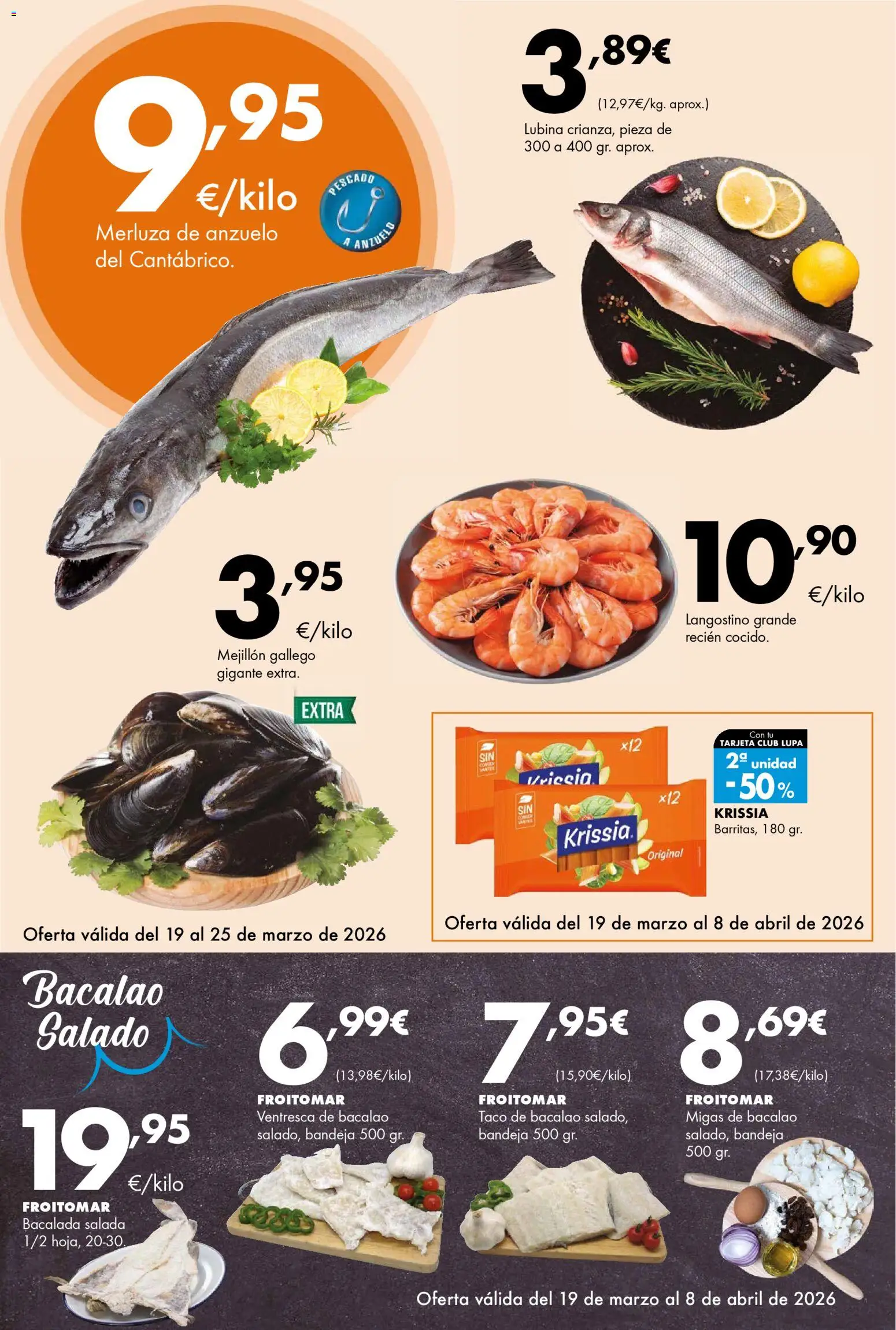 Lupa Supermercados folleto │ válido desde el 19.03.2026 | Página: 4 | Productos: Pescado, Bandeja, Langostino