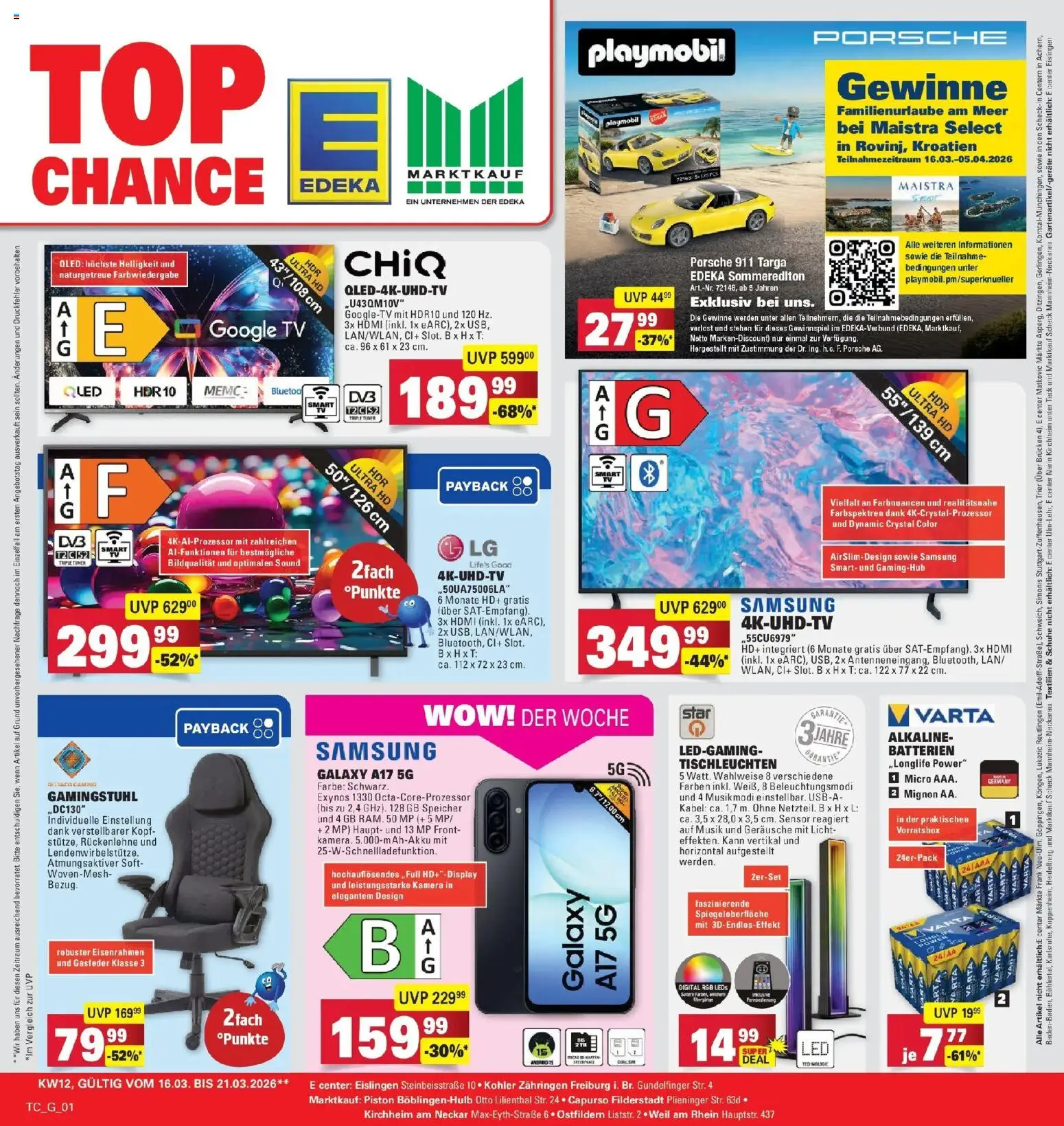 Angebote – gültig ab 16.03.2026 | Seite: 33 | Produkte: Kamera, Samsung, Gamingstuhl, TV