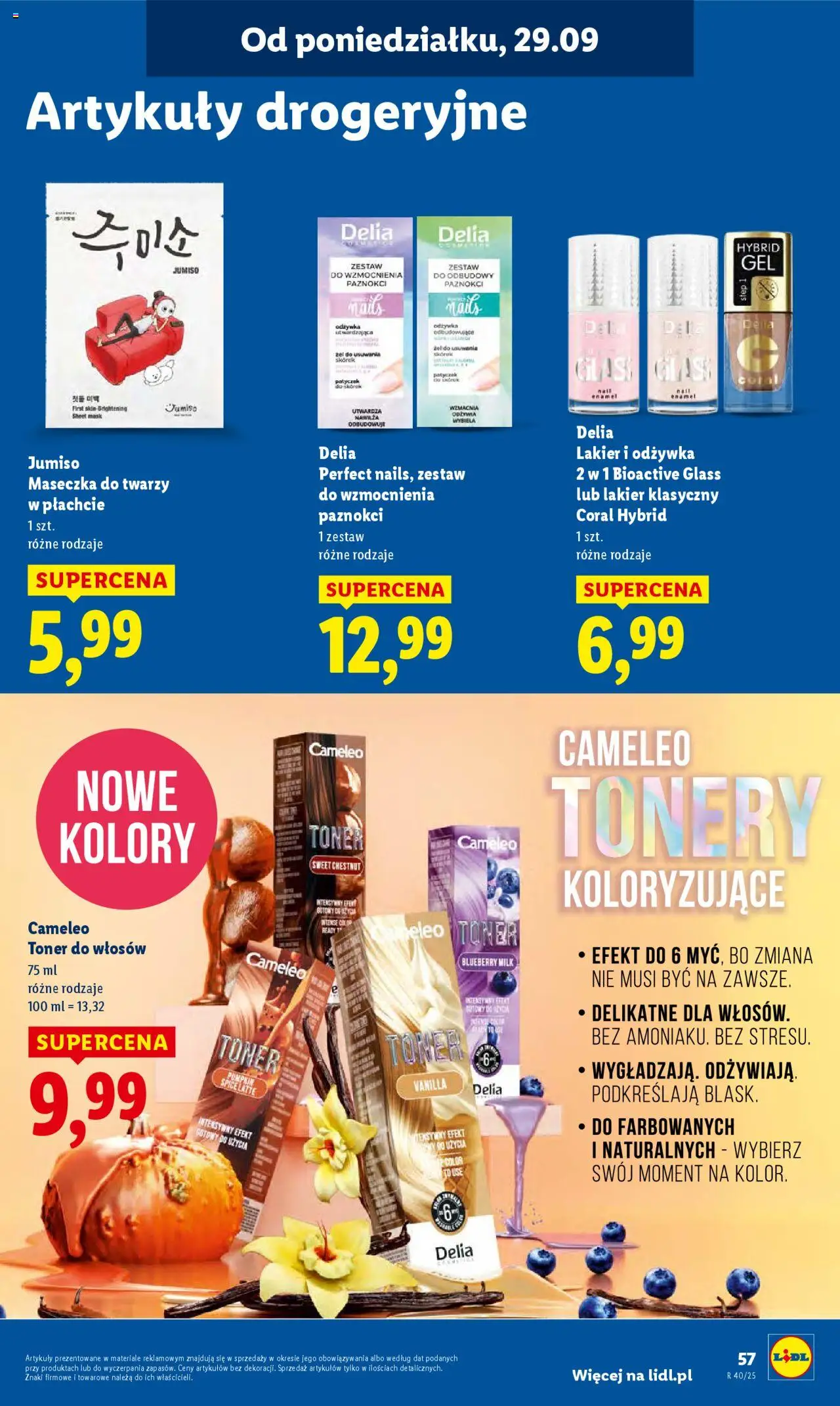 Lidl Gazetka od 29.09.2025 | Strona: 61 | Produkty: Maseczka do twarzy, Toner, Odżywka