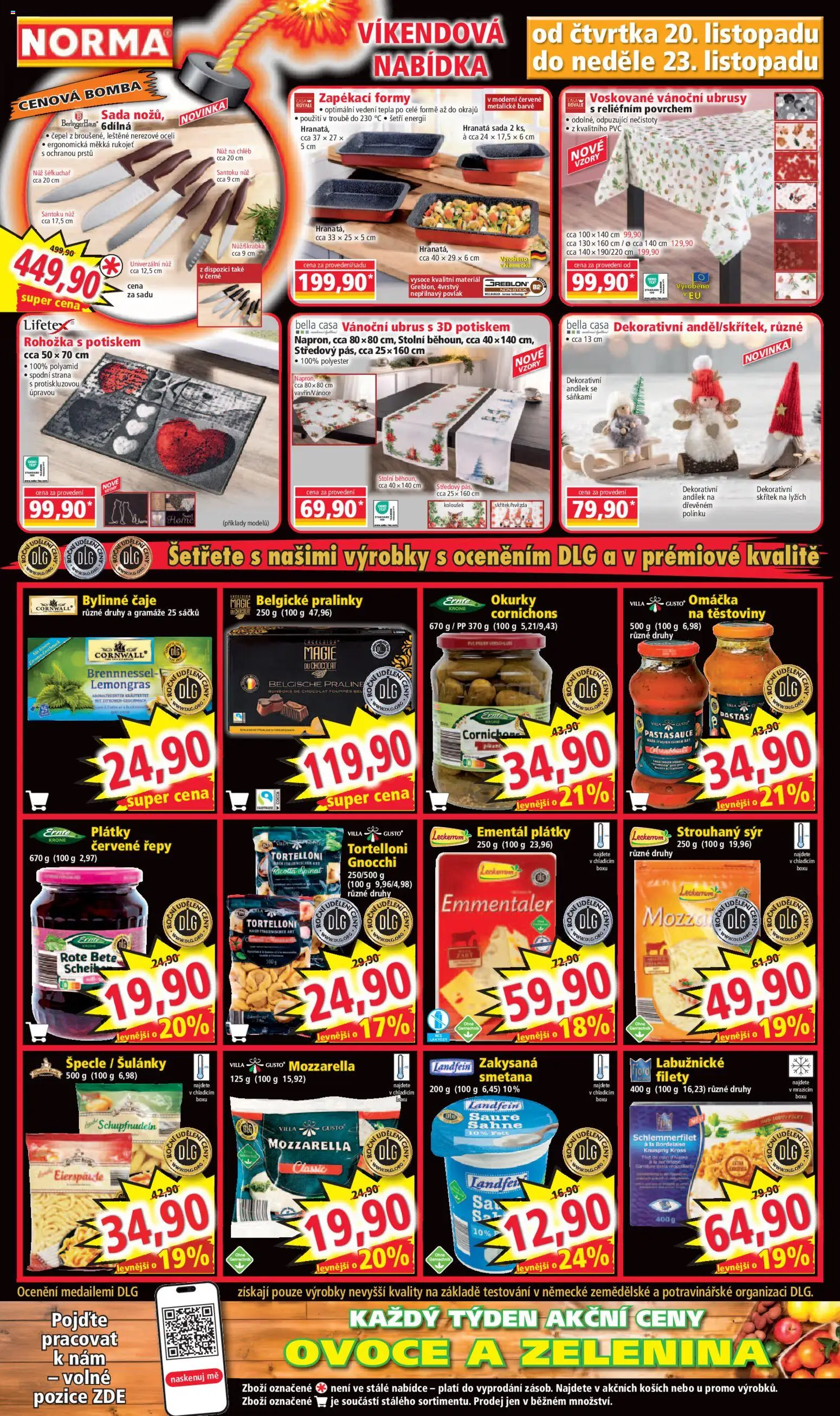 Norma leták od 17.11.2025 | Strana: 8 | Produkty: Ovoce a zelenina, Smetana, Okurky, Belgické pralinky