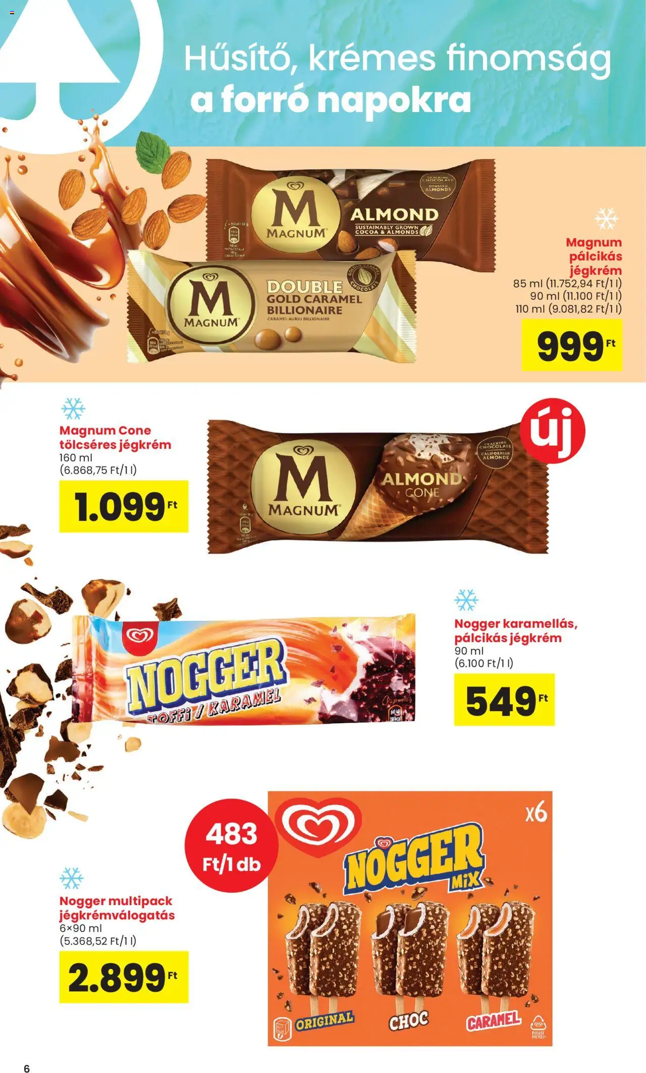 Interspar akciós ujság - amely érvényes a következő dátumtól: 15.05.2025 | Oldal: 6 | Termékek: Magnum, Jégkrém, Pálcikás jégkrém