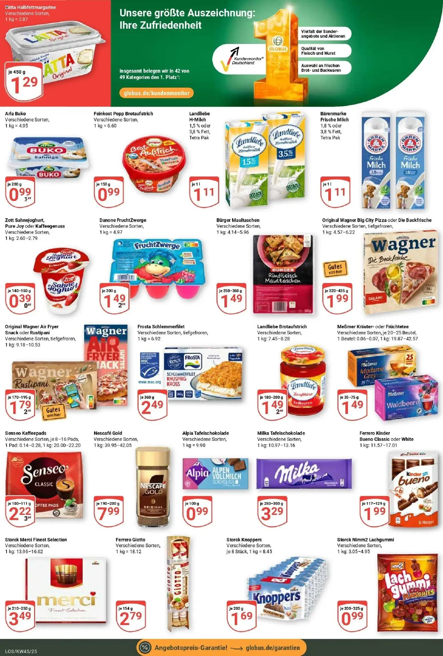 Globus prospekt Losheim Am See	 – gültig ab 02.11.2025 | Seite: 2 | Produkte: Senseo, Fruchtzwerge, Brot, Fleisch