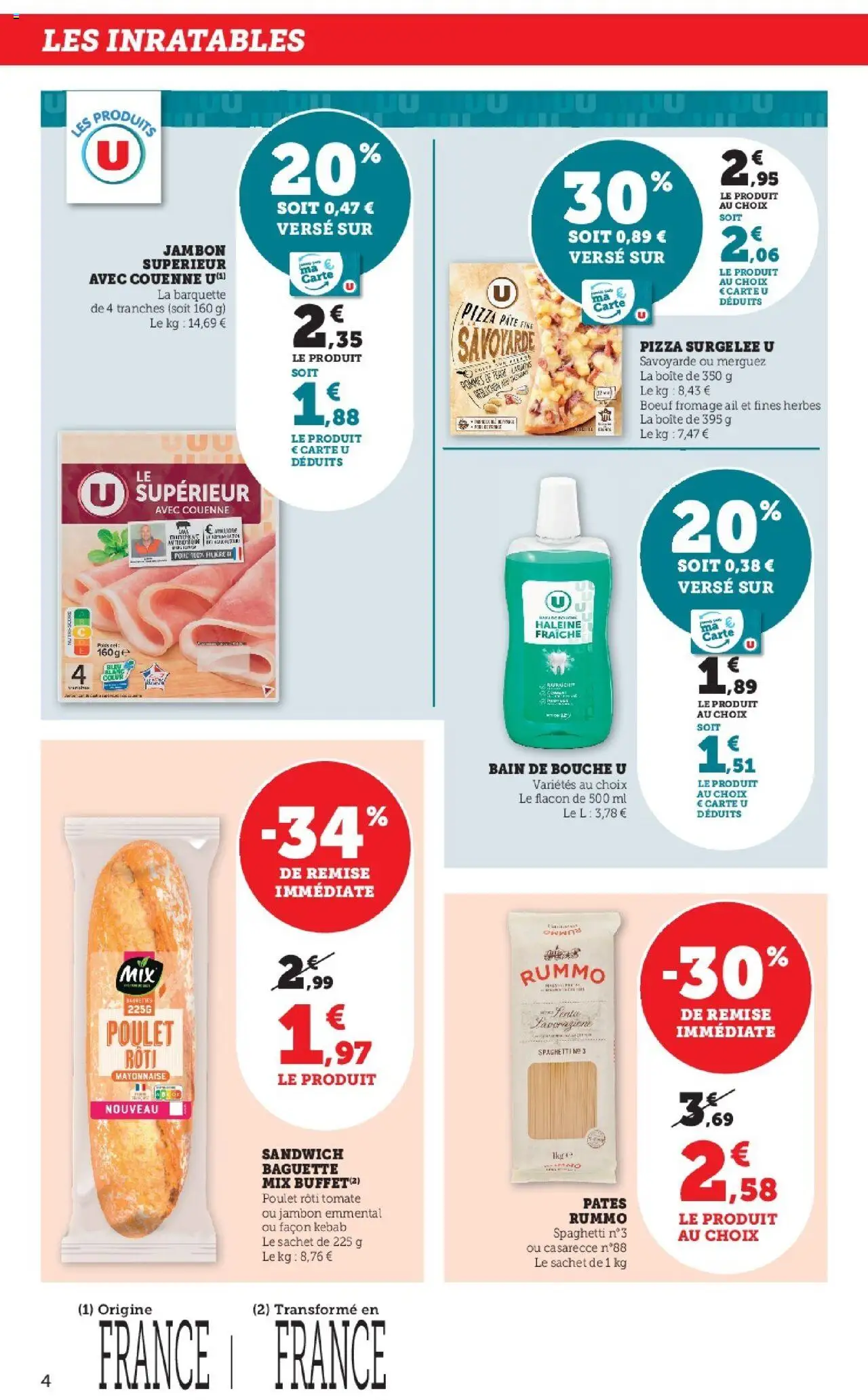 {H1} | Page: 4 | Produits: Ail, Emmental, Fromage, Jambon