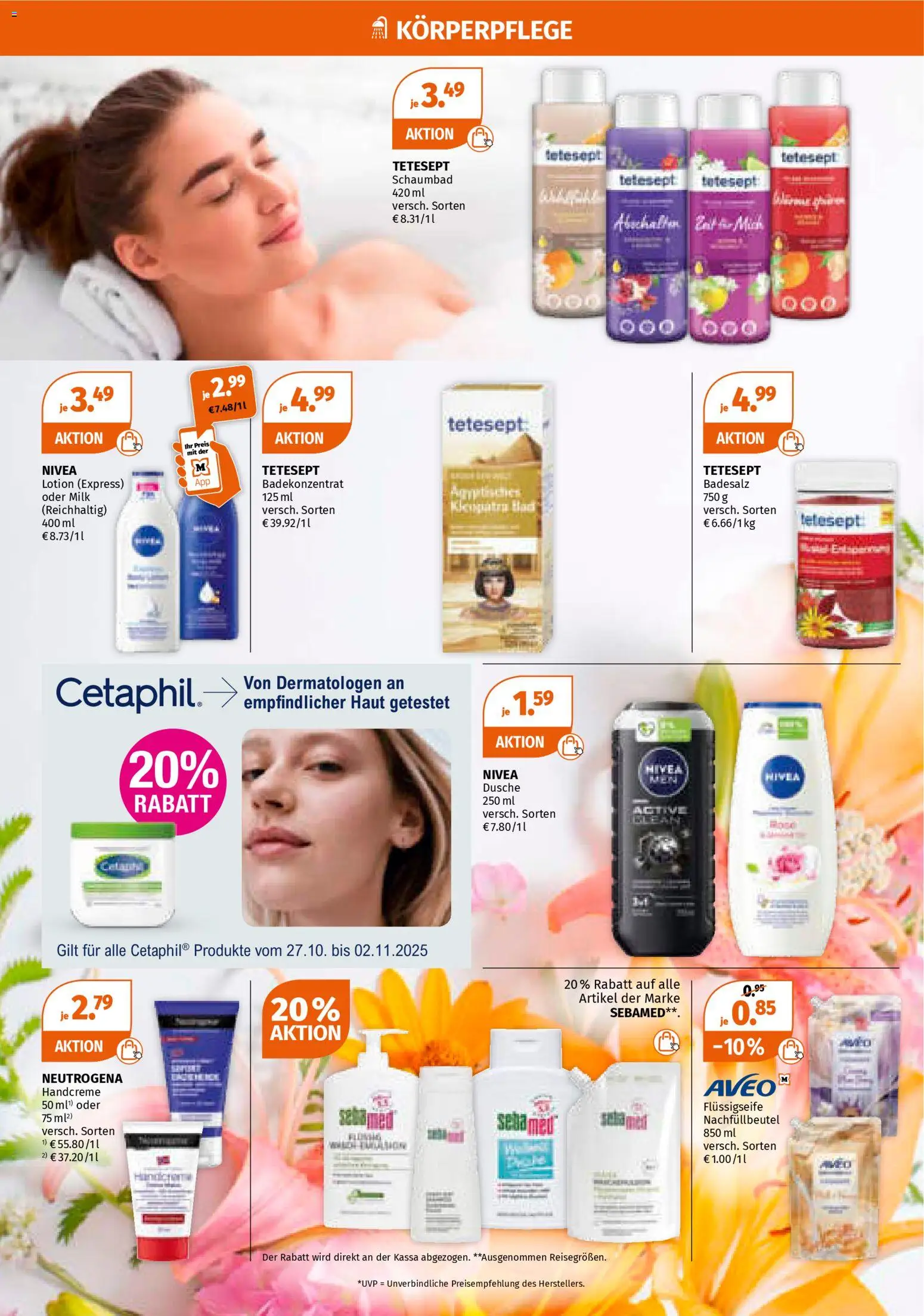 Müller Flugblatt gültig ab 27.10.2025 | Seite: 4 | Produkte: Dusche, Handcreme