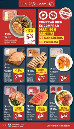 Vista previa Filetes de lomo de cerdo, 450 g aprox. (6,81 €/kg) válido desde el 23.02.2026 | Página: 6 | Productos: Cerdo, Pechuga de pollo empanada, Filete