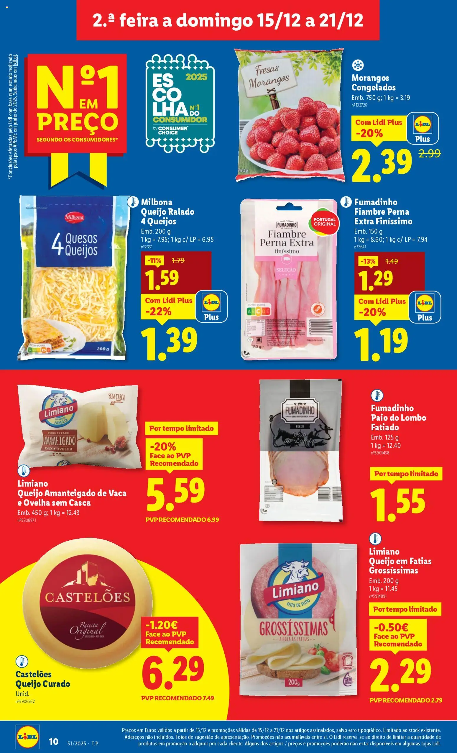 Lidl folheto │ válido de 15.12.2025 | Página: 10 | Produtos: Base, Queijo, Lombo, Morangos