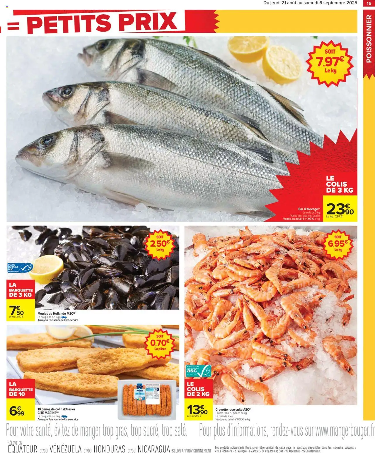  | Page: 17 | Produits: Moules de hollande, Pêche, Crevette, Poissonnerie