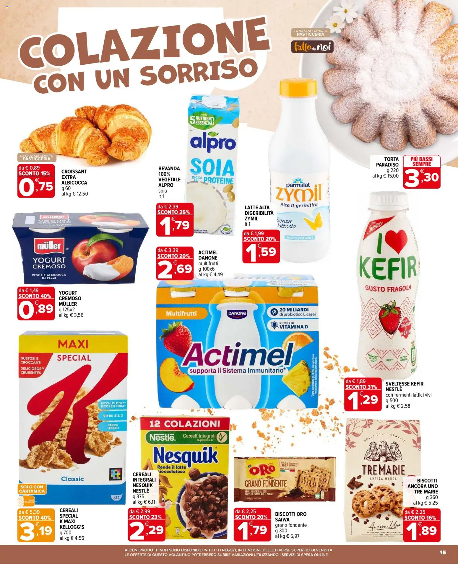 Volantino Iperal del 21.01.2026 | Pagina: 15 | Prodotti: Cereali, Pesca, Torta, Croissant