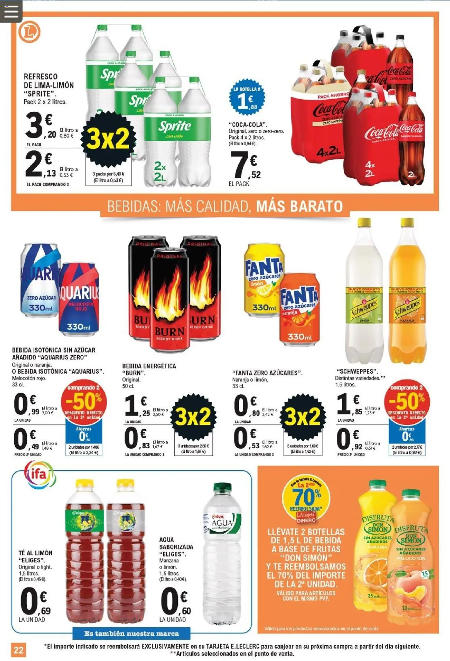 E.Leclerc folleto │ válido desde el 08.04.2026 | Página: 22 | Productos: Σφουγγαρίστρα, Manzana, Πρίζες, Melocotón rojo