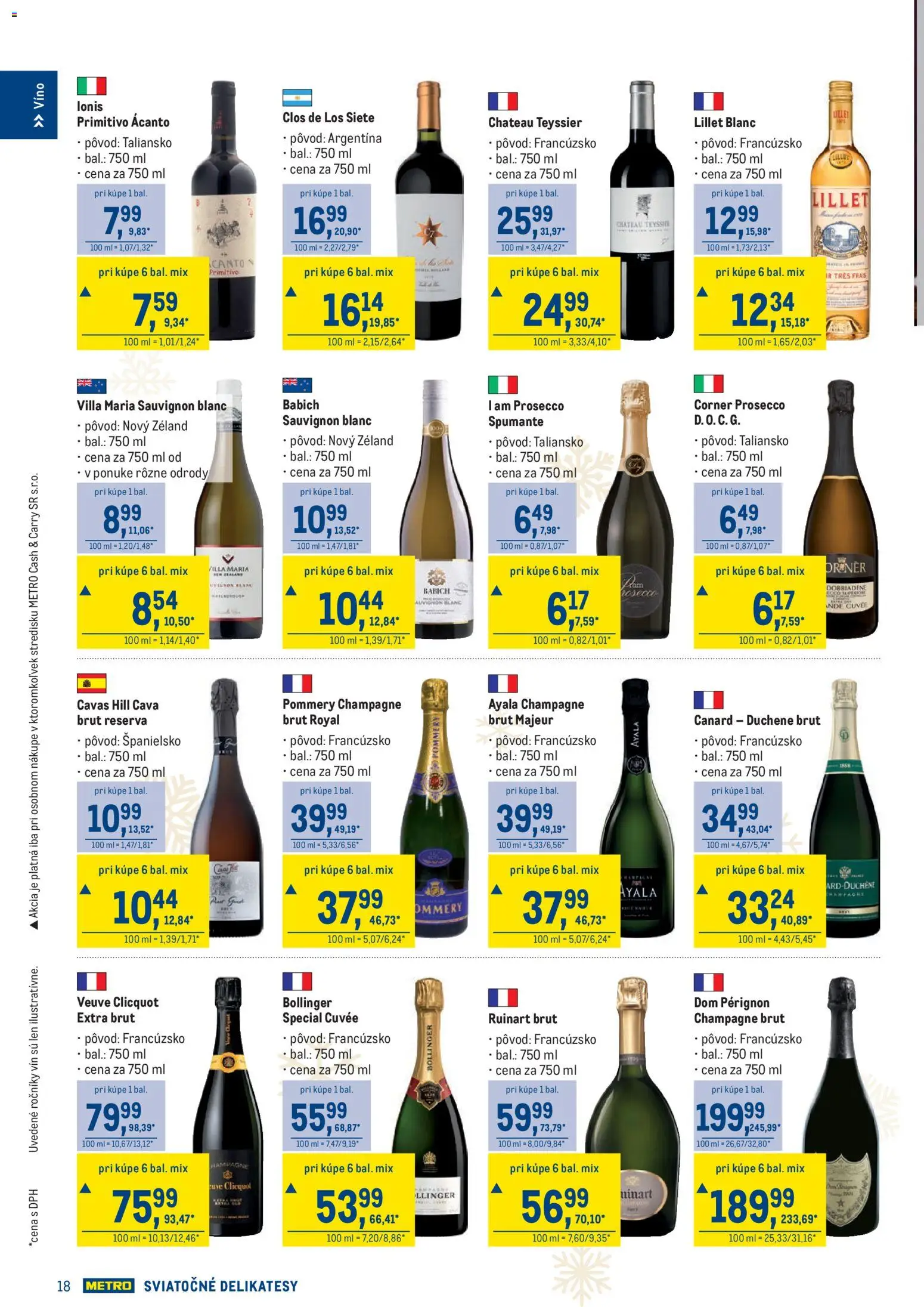 Nové Metro akcie – leták je platný od 19.11.2025 | Strana: 18 | Produkty: Víno, Prosecco