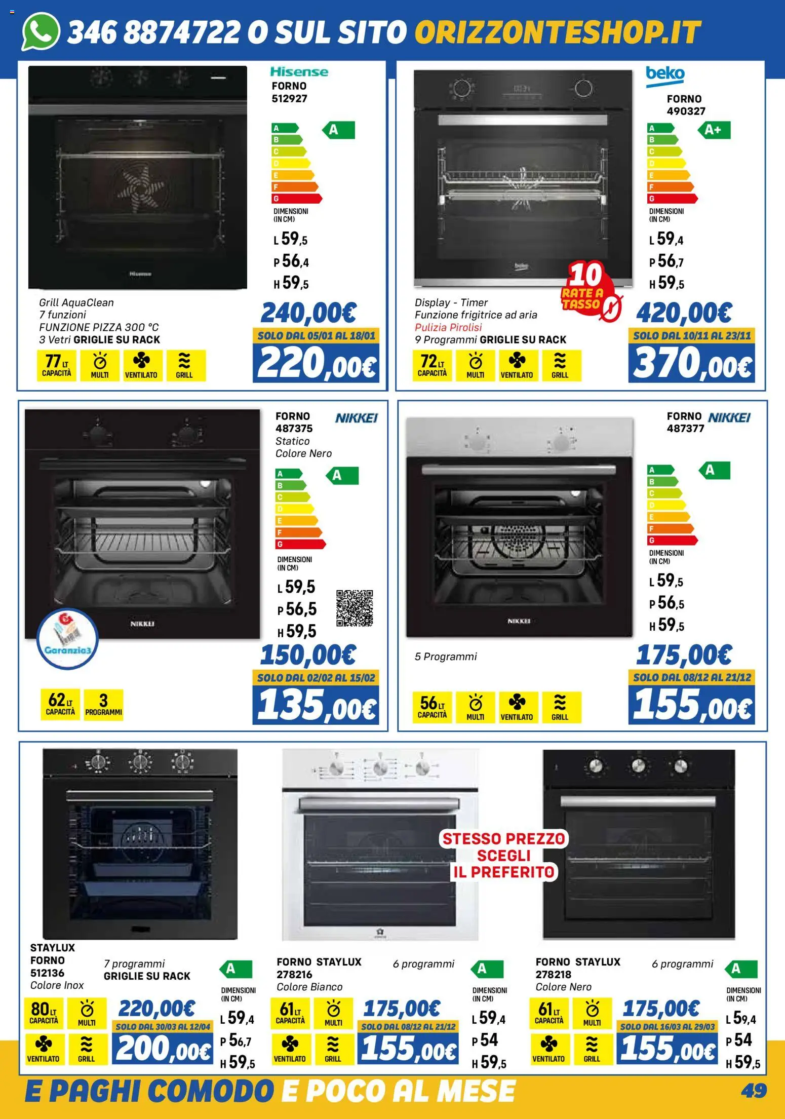 Volantino Orizzonte del 01.11.2025 | Pagina: 49 | Prodotti: Pizza, Forno