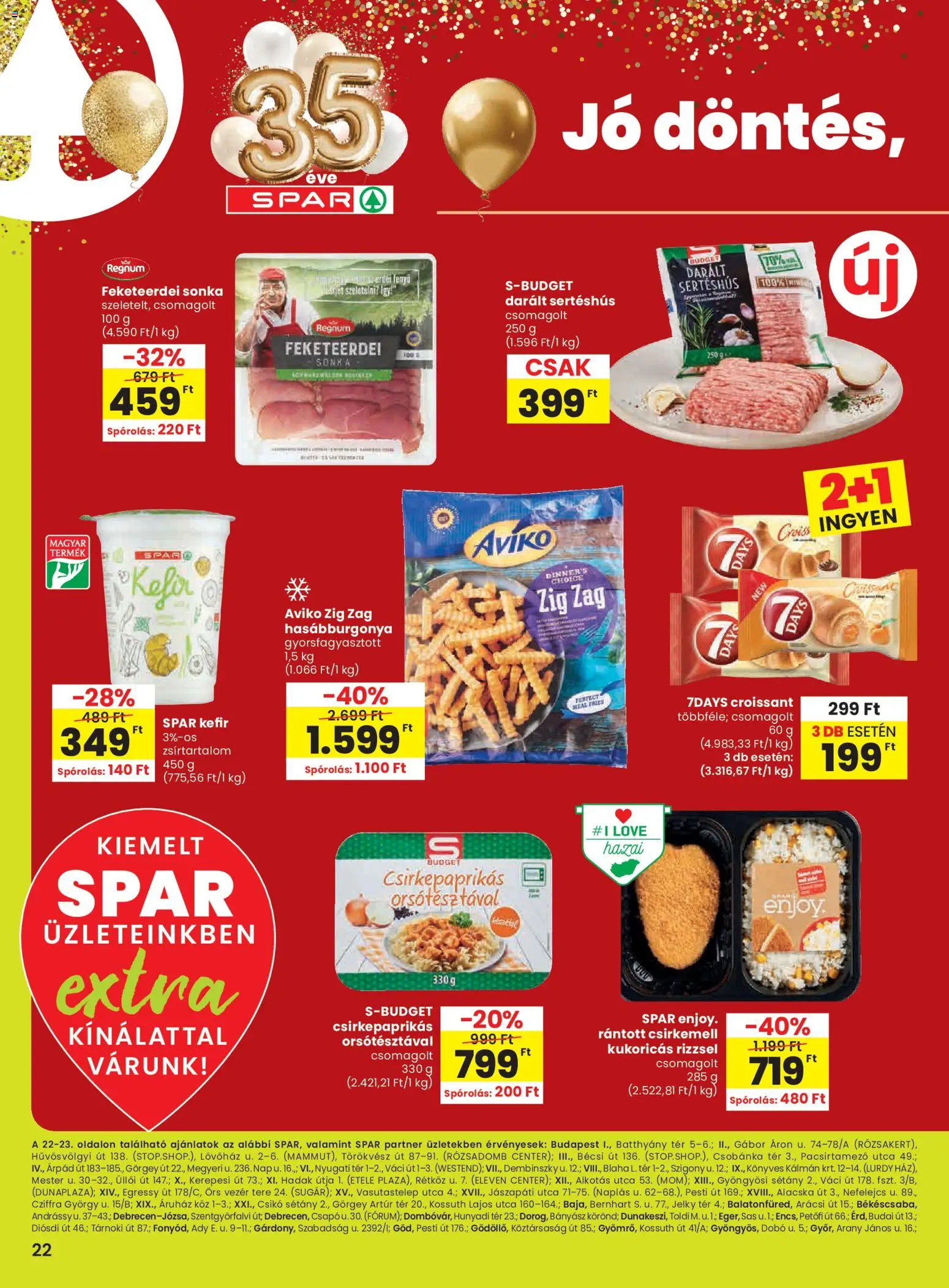 Spar akciós ujság - amely érvényes a következő dátumtól: 29.01.2026 | Oldal: 3 | Termékek: Kefir, Sonka, Hasábburgonya, Csirkemell