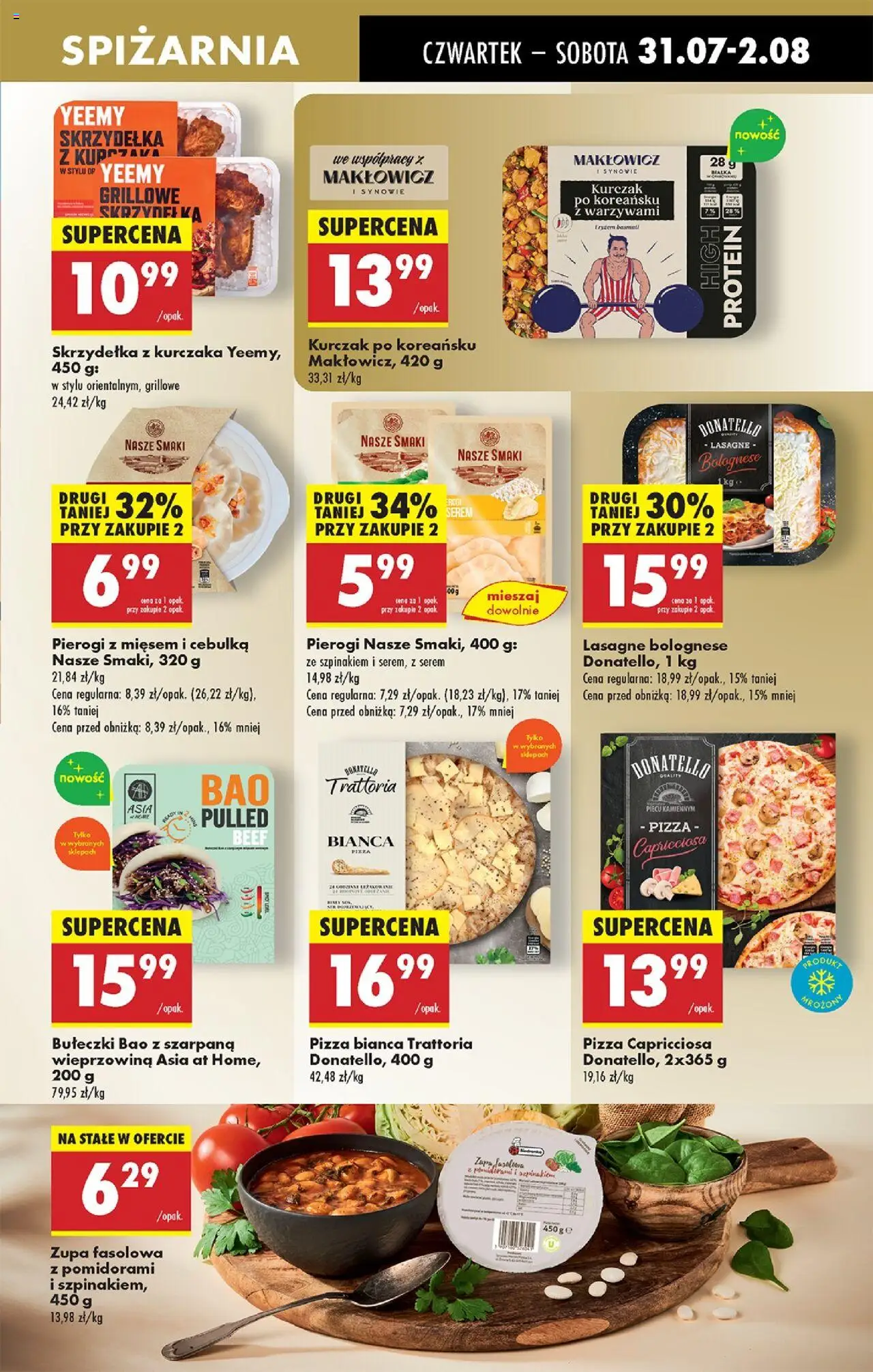 Biedronka gazetka - Oferta W tym tygodniu od 31.07.2025 | Strona: 59 | Produkty: Skrzydełka z kurczaka, Lasagne, Pizza capricciosa, Lasagne bolognese