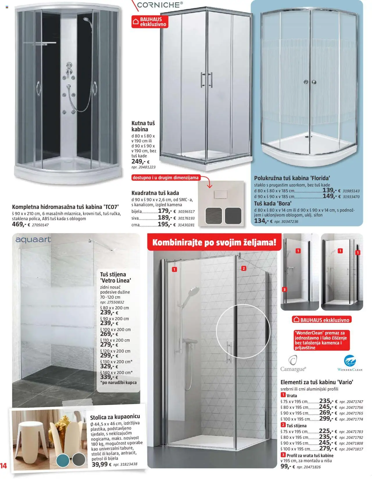 Bauhaus katalog | vrijedi od 01.10.2025 | Stranica: 14 | Proizvodi: Stolić, Stolica, Tuš, Vrata