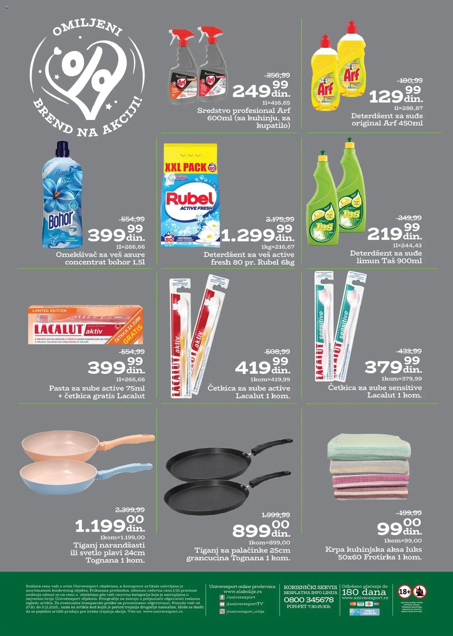 Univerexport katalog - važi od 27.10.2025 | Strana: 32 | Proizvode: Deterdžent, Kupatilo, Limun, Palačinke
