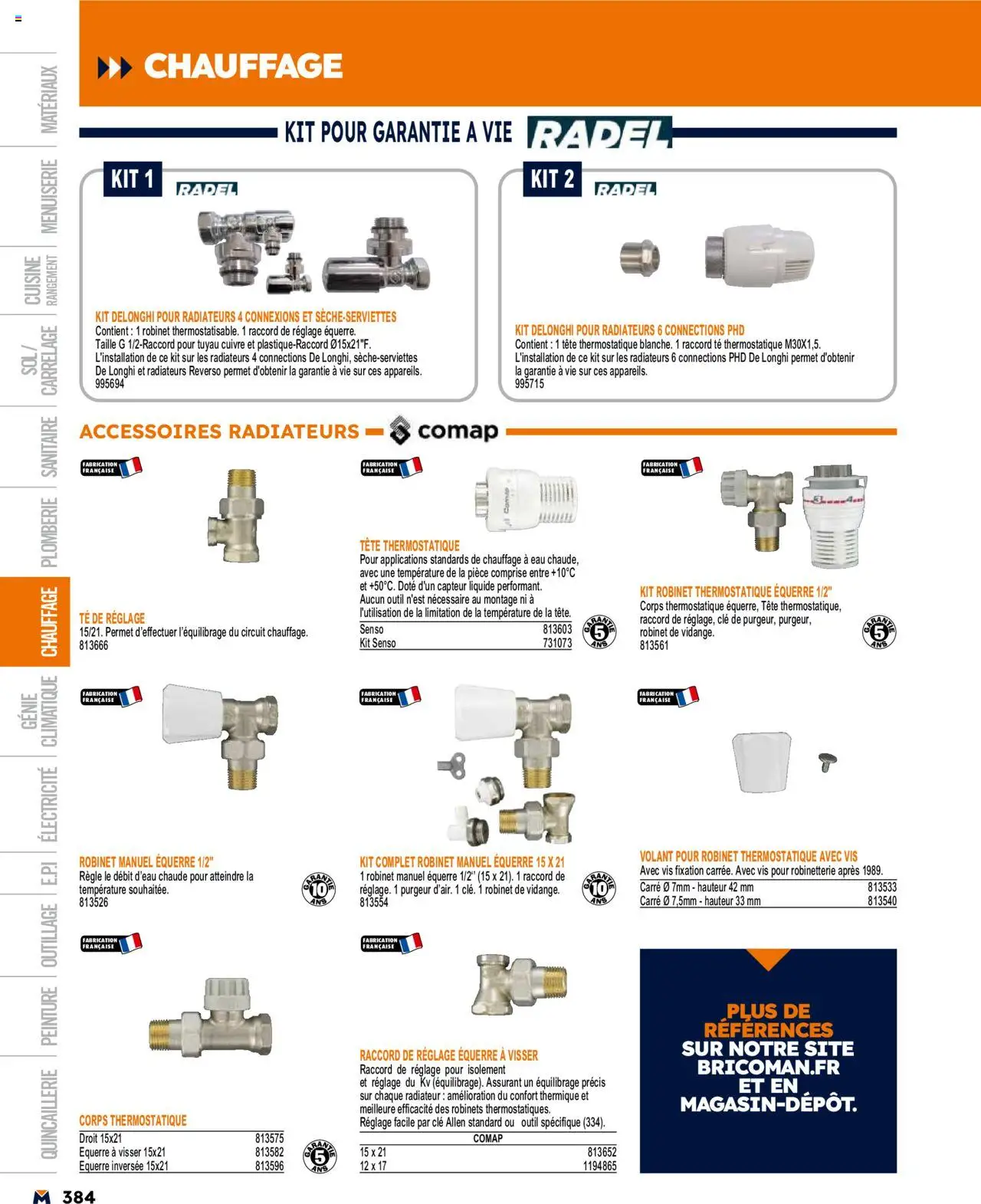  | Page: 384 | Produits: Règle, Clé, Robinet, Radiateur