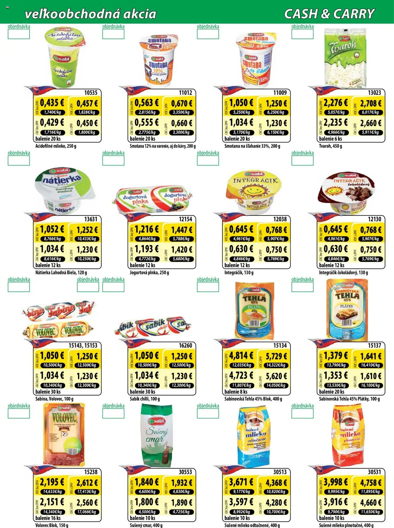 Milk Agro Cash & Carry │ platný od 13.08.2025 | Strana: 2 | Produkty: Mlieko, Chilli, Sušené mlieko, Smotana na šľahanie
