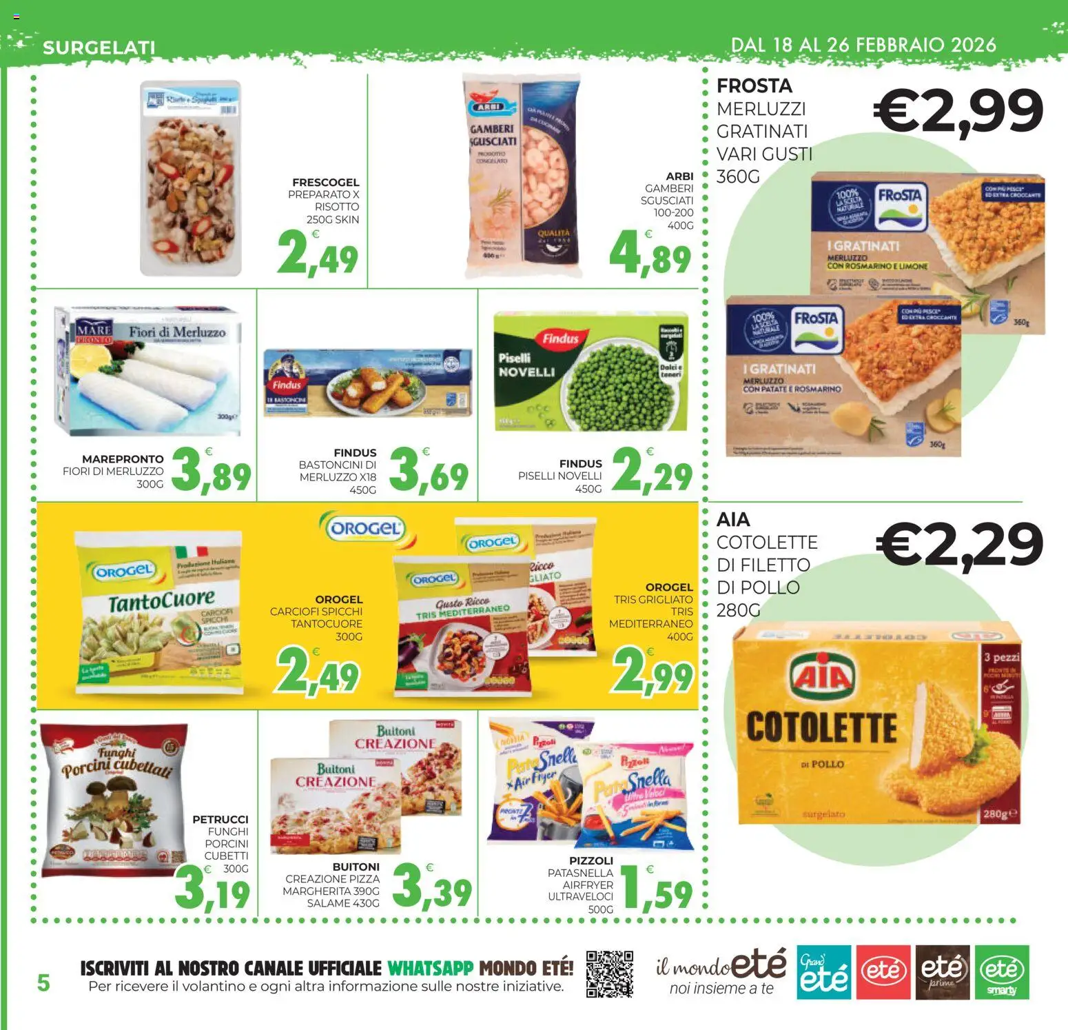 Volantino Eté del 18.02.2026 | Pagina: 5 | Prodotti: Pizza, Patate, Limone, Funghi