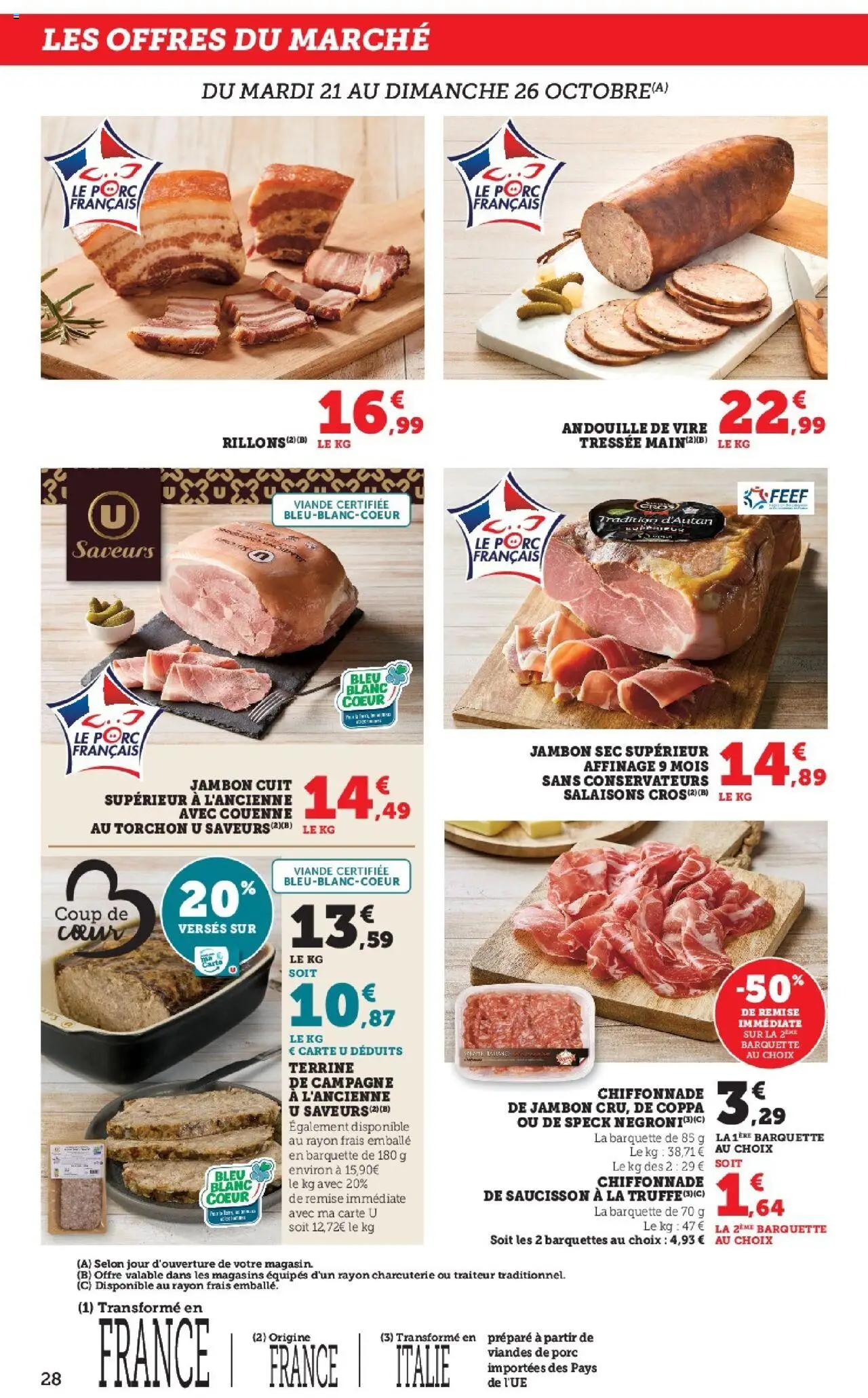 {H1} | Page: 28 | Produits: Saucisson, Torchon, Jambon, Porc