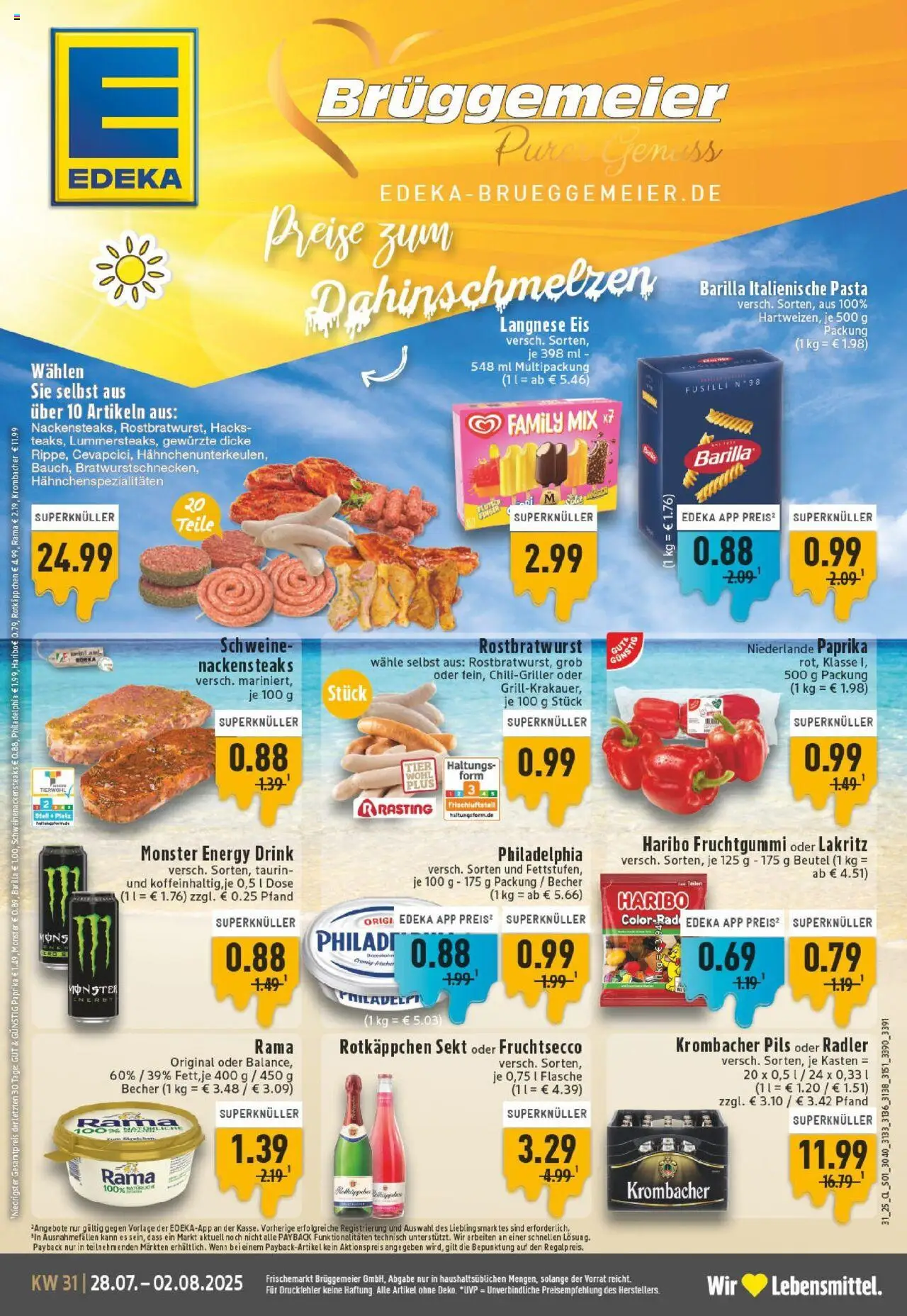 Edeka prospekt Kevelaer	 - gültig ab dem 27.07.2025 | Seite: 1 | Produkte: Rama, Sekt, Philadelphia, Fruchtsecco