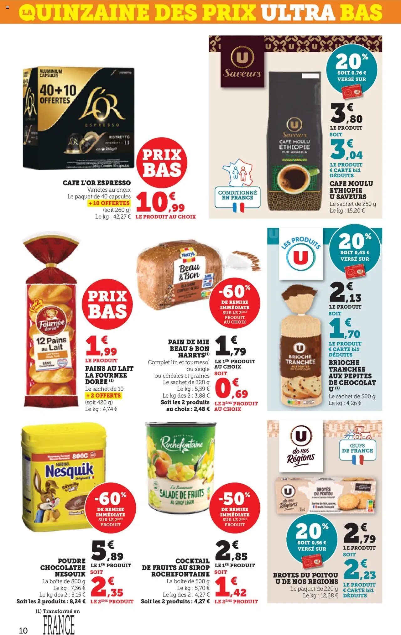  | Page: 10 | Produits: Pains au lait, Lait, Pain, Céréales
