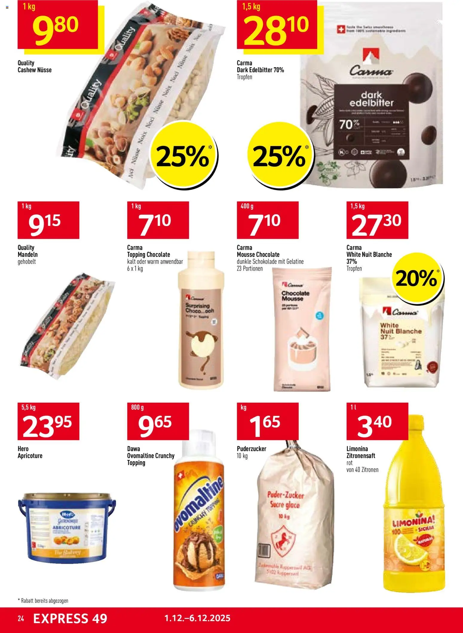 Prodega Aktionen – gültig ab 01.12.2025 | Seite: 24 | Produkte: Kammerjunker, Glace, Dunkle schokolade, Nüsse