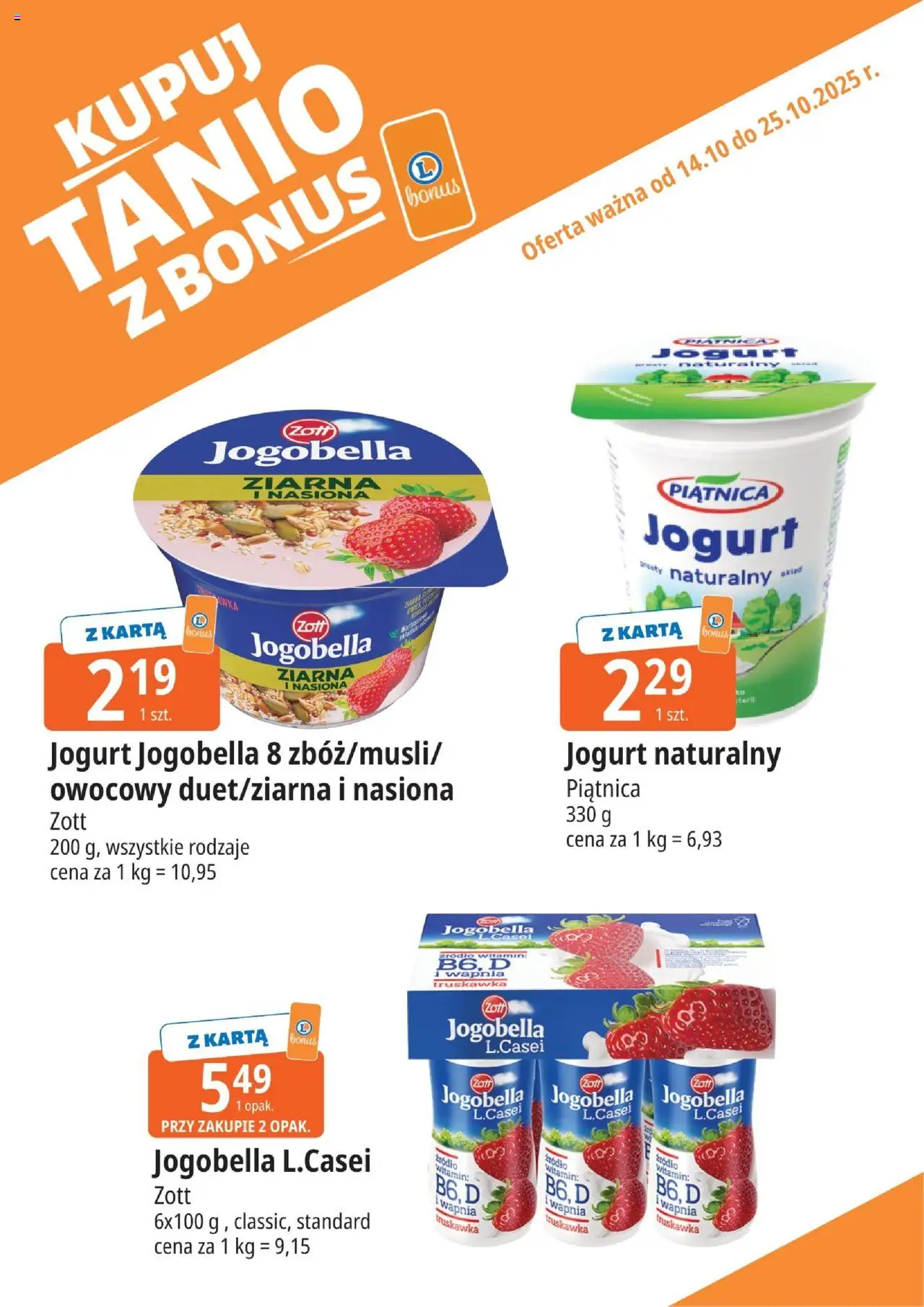E.Leclerc Gazetka - Wrocław kupony dodatkowe od 14.10.2025 | Strona: 5 | Produkty: Karta, Jogurt naturalny, Nasiona, Jogurt