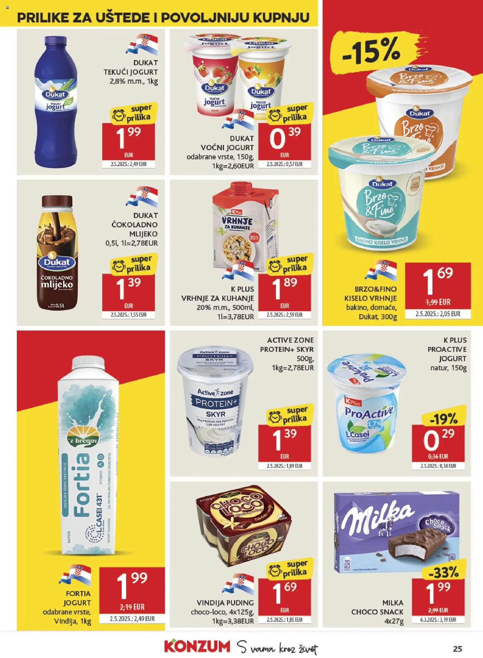 Konzum HR akciós ujság - amely érvényes a következő dátumtól: 18.03.2026 | Oldal: 25 | Termékek: Puding, Protein