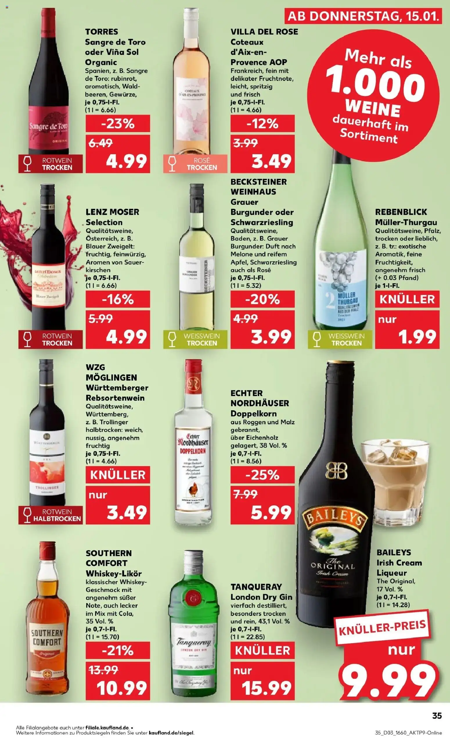 Kaufland prospekt Potsdam	 – gültig ab 15.01.2026 | Seite: 35 | Produkte: Southern comfort, Melone, Gin, Whiskey