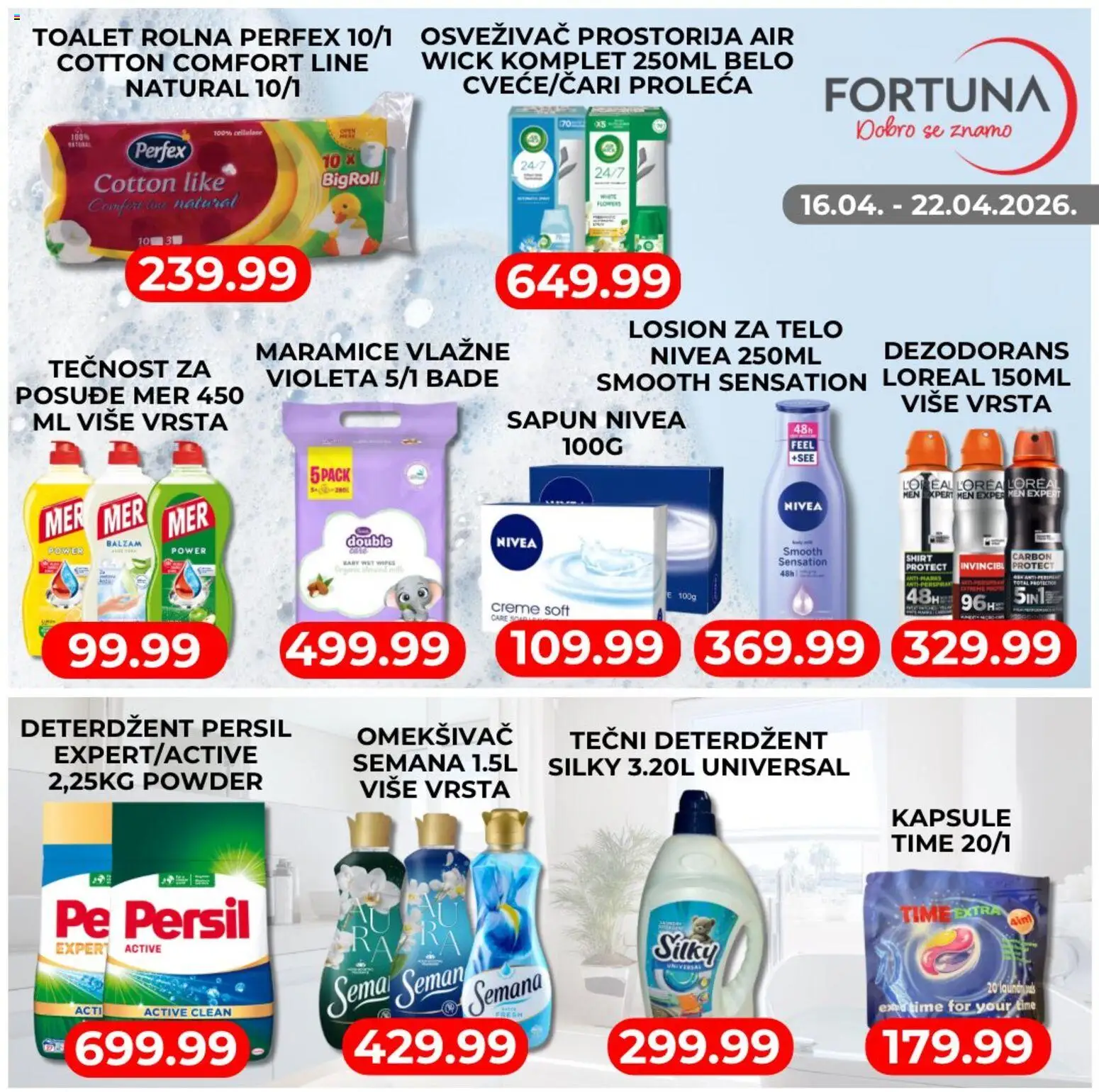 Fortuna Market katalog - važi od 16.04.2026 | Strana: 4 | Proizvode: Kapsule, Nivea, Balzam, Persil