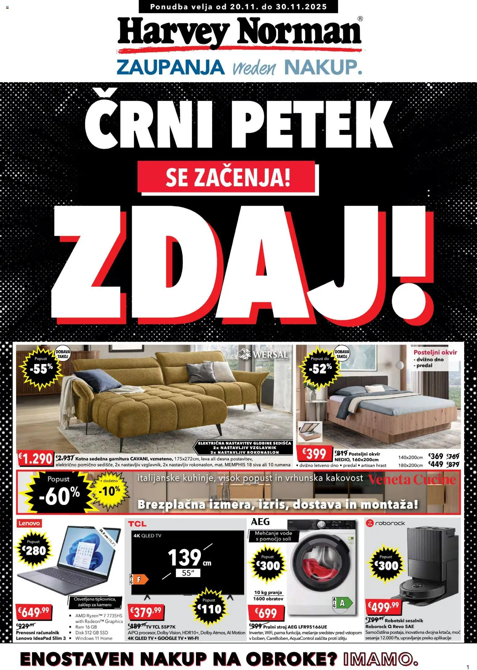 Novi Harvey Norman katalog ponudbe – veljaven od 20.11.2025 | Stran: 1 | Izdelki: Racunalnik, Disk, Pralni stroj, Sesalnik