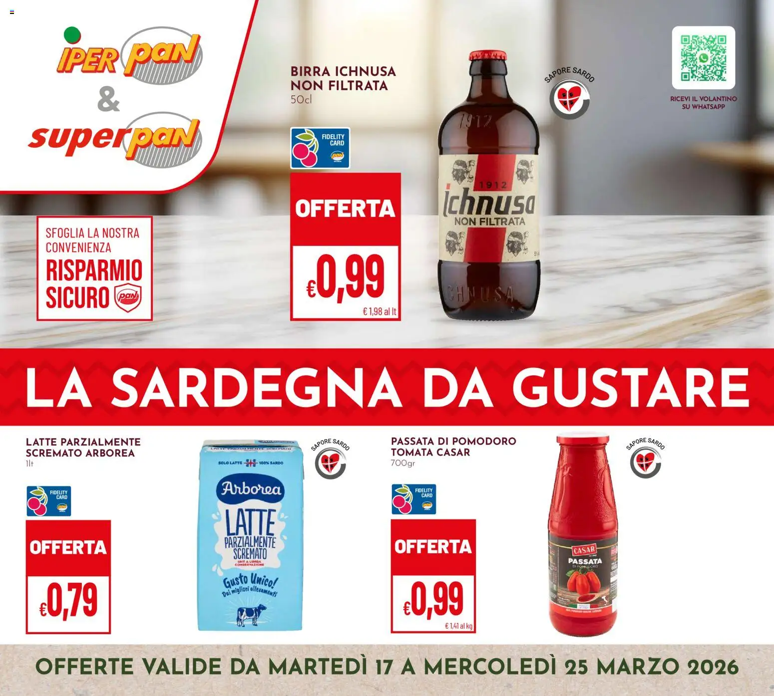 Volantino Pan del 17.03.2026 | Pagina: 1 | Prodotti: Birra, Pomodoro, Latte, Passata di pomodoro
