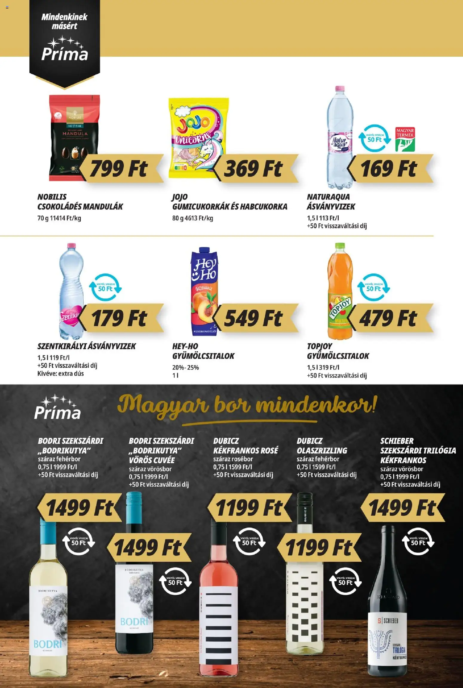 CBA Príma akciós ujság - amely érvényes a következő dátumtól: 19.03.2026 | Oldal: 12 | Termékek: Őszibarack, Mandula, Bor, Vörösbor