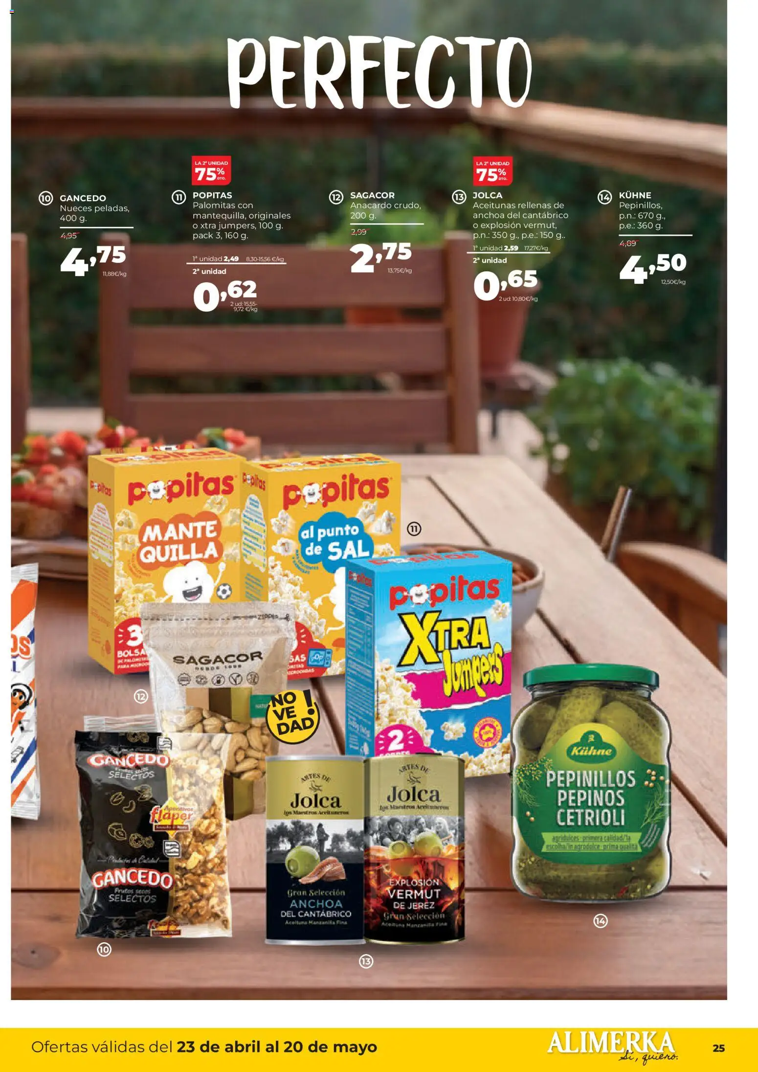 Alimerka folleto Asturias │ válido desde el 23.04.2026 | Página: 27 | Productos: Frutos secos, Pepinos, Bolsa, Anchoa