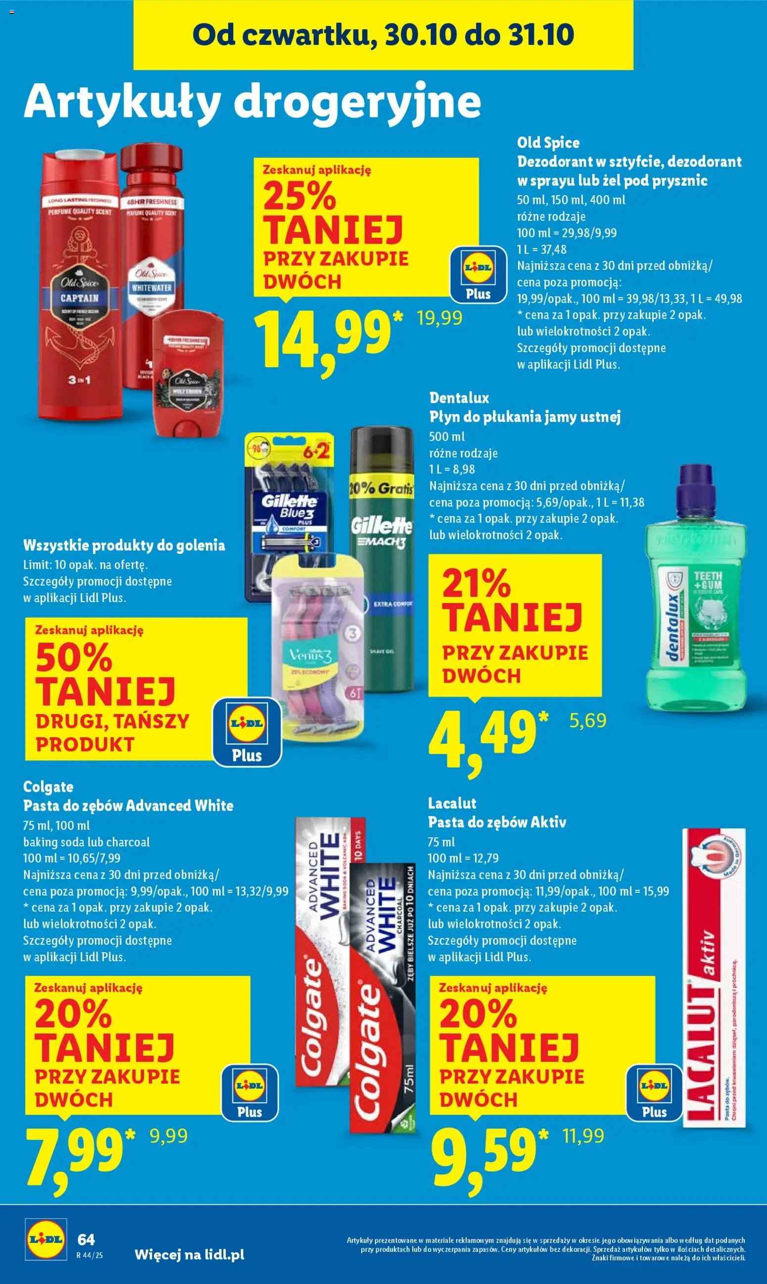 Lidl Gazetka od 30.10.2025 | Strona: 66 | Produkty: Gillette, Żel pod prysznic, Pasta do zębów, Płyn do płukania jamy ustnej