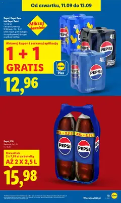 Pepsi, Pepsi Zero lub Pepsi Twist, 4 x 330 ml, Mix variants freely, Activate the coupon and scan the application, 1+1 FREE od 11.09.2025 | Strona: 13