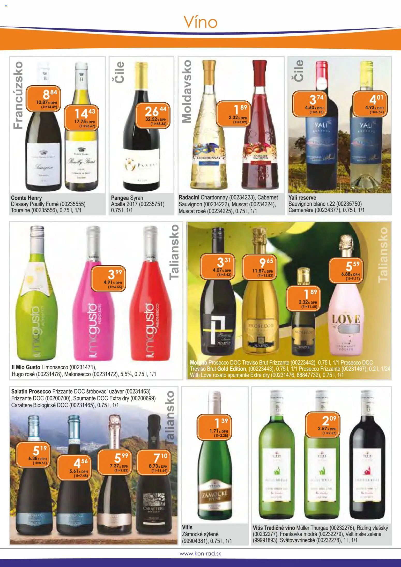 Nové KON - RAD akcie – leták je platný od 01.03.2026 | Strana: 18 | Produkty: Víno, Prosecco
