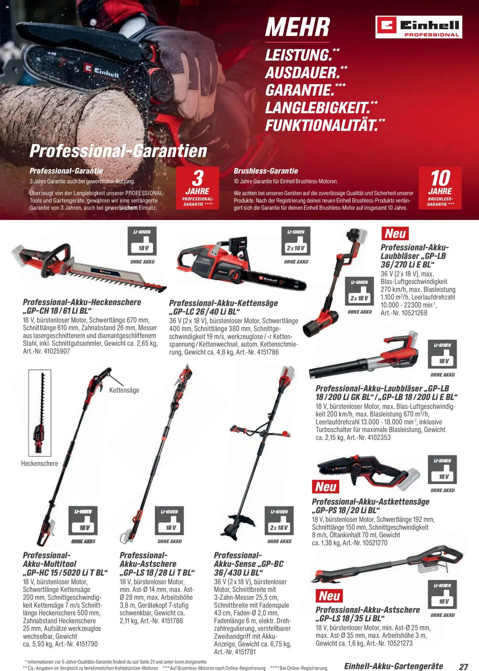 Toom Baumarkt Gartenpflege & Teich 2026 – gültig ab 20.02.2026 | Seite: 27 | Produkte: Gewicht