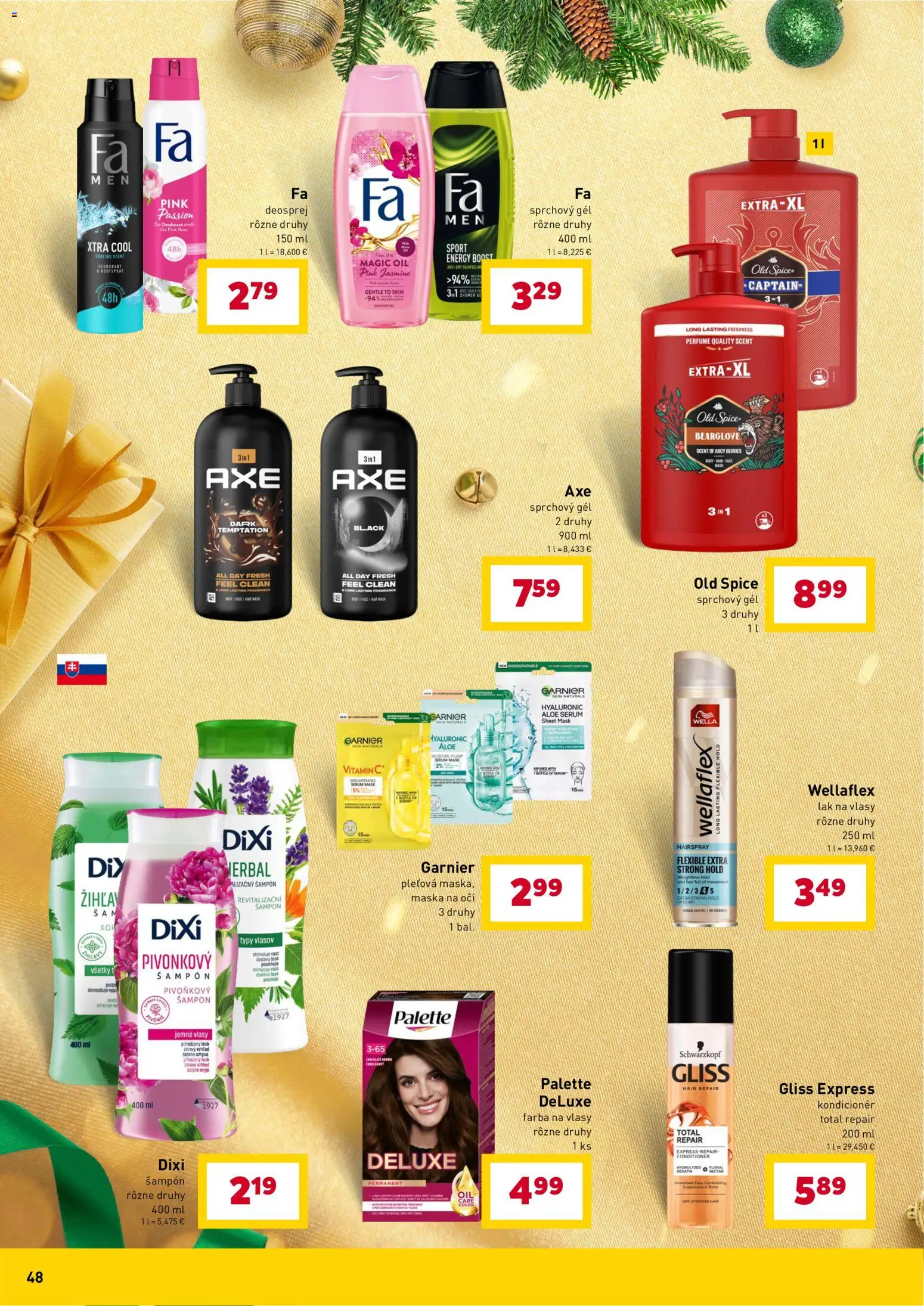 Nové Billa akcie – leták je platný od 10.12.2025 | Strana: 48 | Produkty: Old Spice, Kondicionér, Lak na vlasy, Farba na vlasy