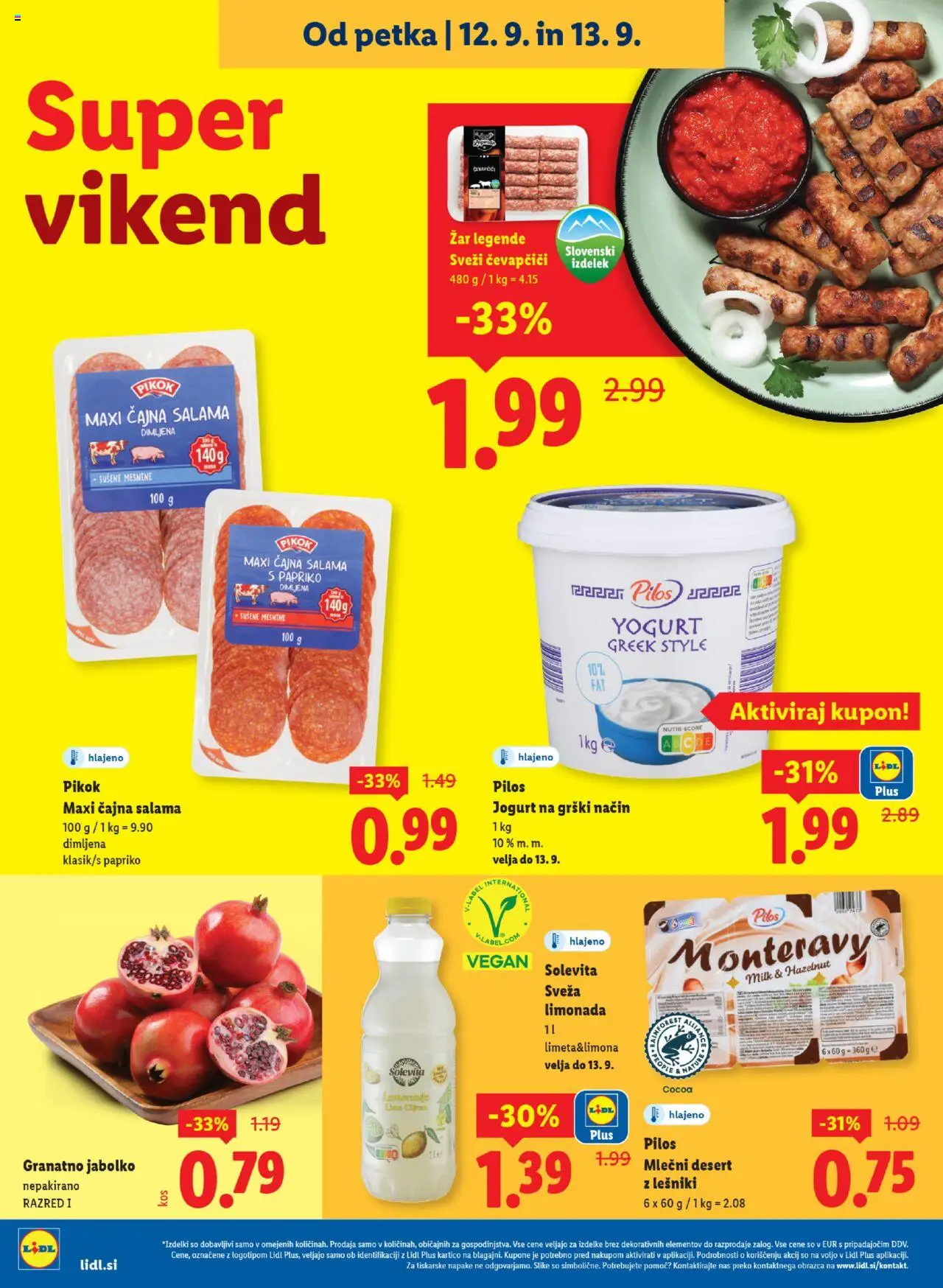 Novi Lidl katalog ponudbe – veljaven od 11.09.2025 | Stran: 30 | Izdelki: Čevapčiči, Zar, Jogurt, Salama