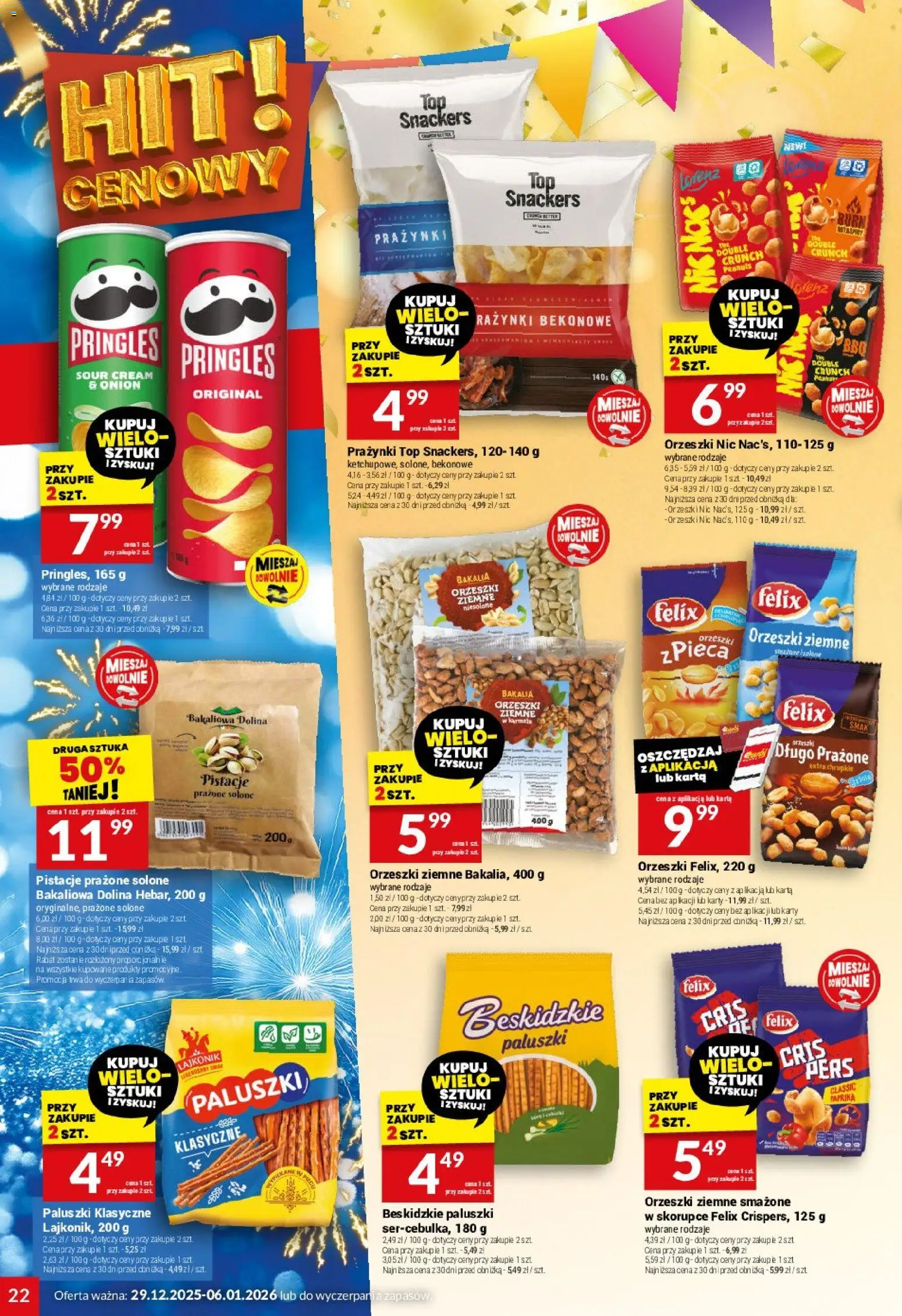 Twój Market Gazetka od 29.12.2025 | Strona: 22 | Produkty: Karta, Paluszki, Orzeszki ziemne, Pringles