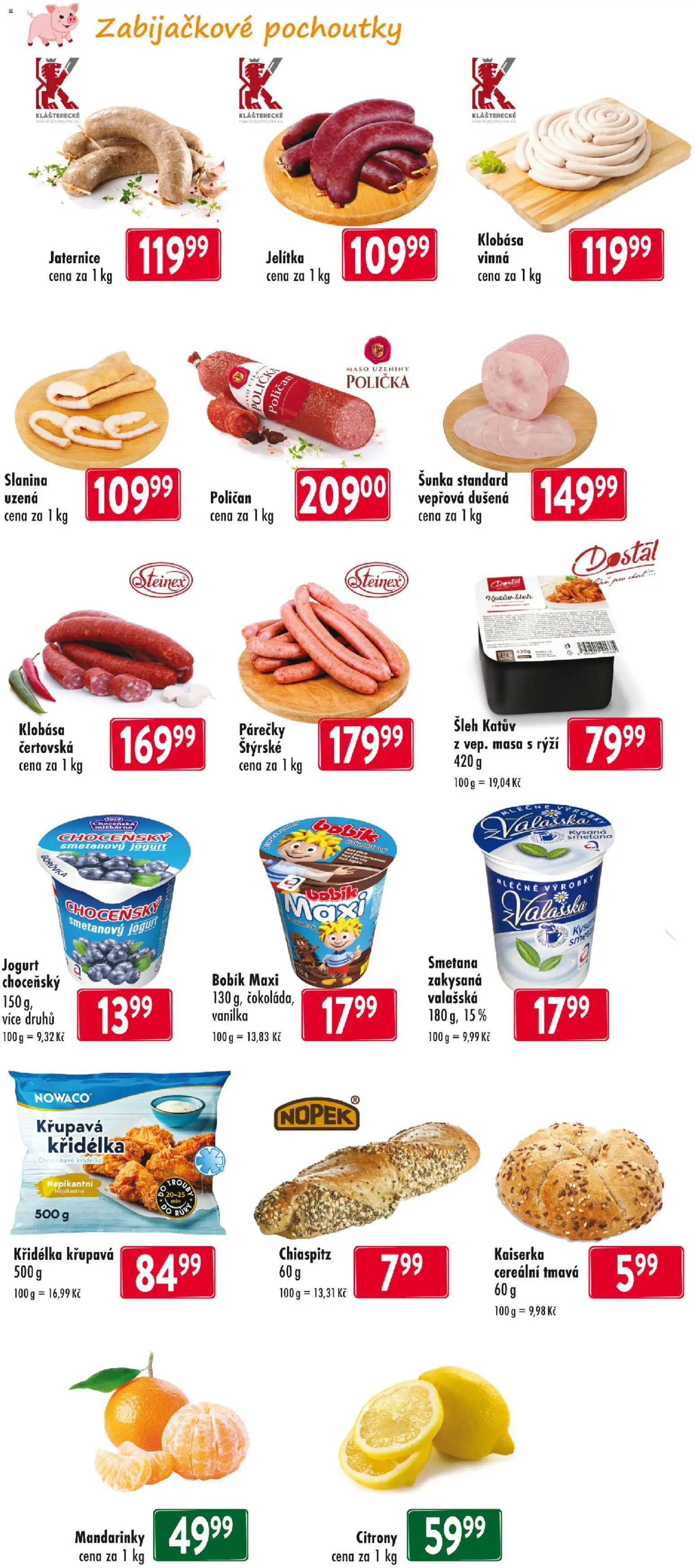 Astur & Qanto leták od 05.02.2026 | Strana: 2 | Produkty: Smetana, Mandarinky, Klobása, Citróny