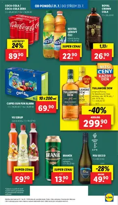 Lidl leták od 21.07.2025 | Strana: 24 | Produkty: Ledový čaj Nestea, Braník, Tullamore Dew, Cola
