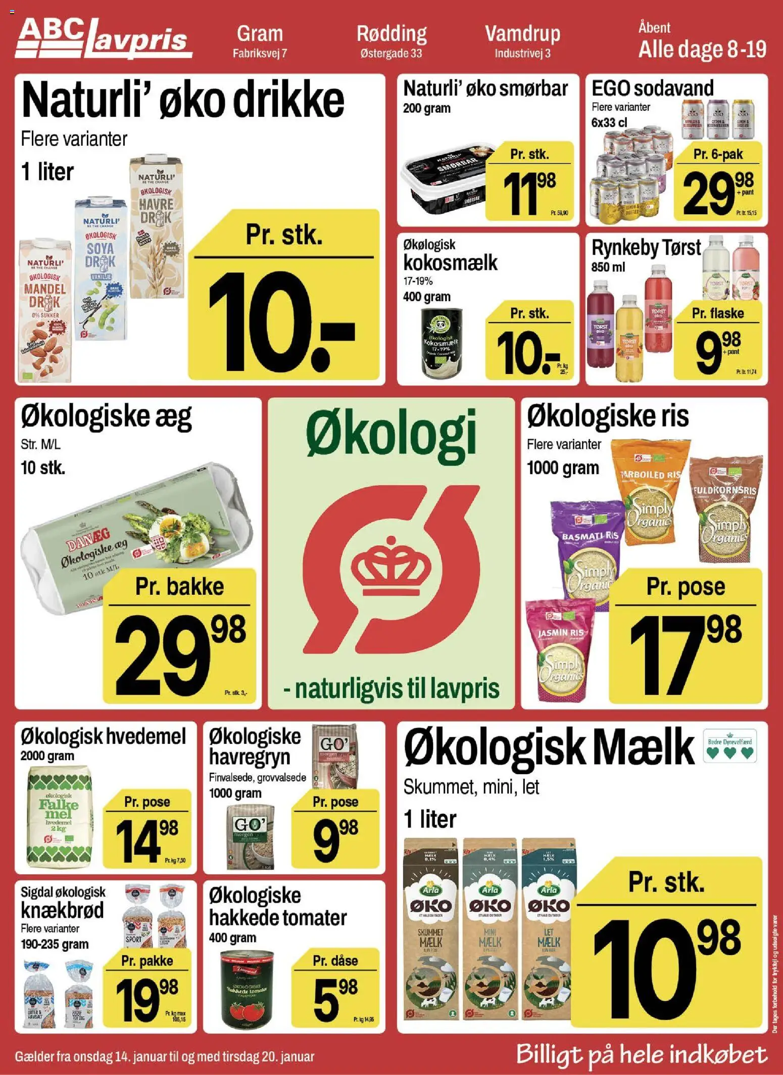 Abc Lavpris tilbudsavis – gyldig fra 14.01.2026 | Side: 4 | Produkter: Æg, Kokosmælk, Sodavand, Vanilje