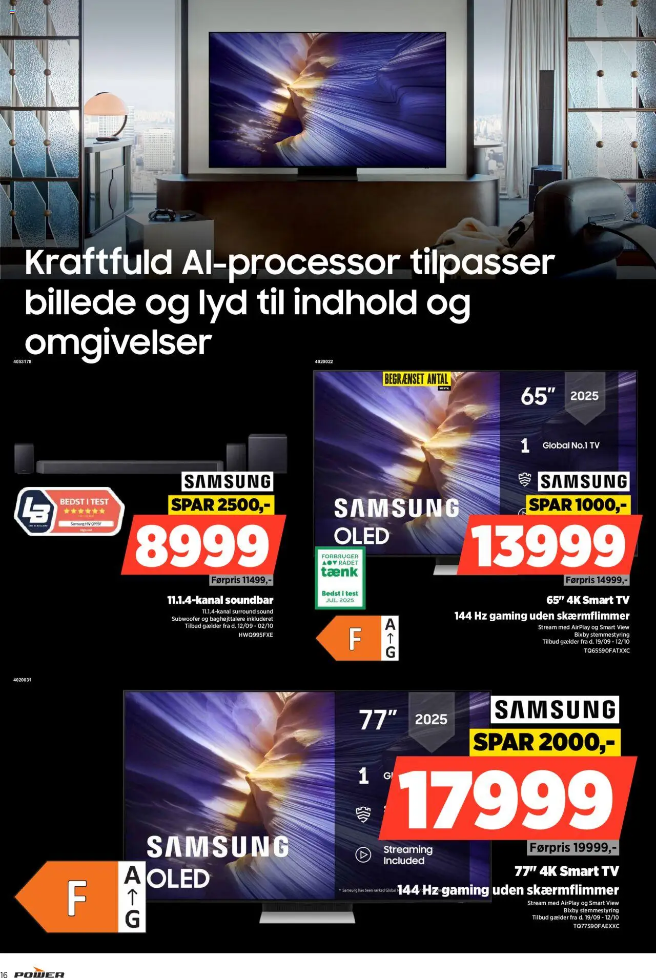 Power tilbudsavis – gyldig fra 19.09.2025 | Side: 16 | Produkter: Soundbar, Smart TV, TV, Lyd