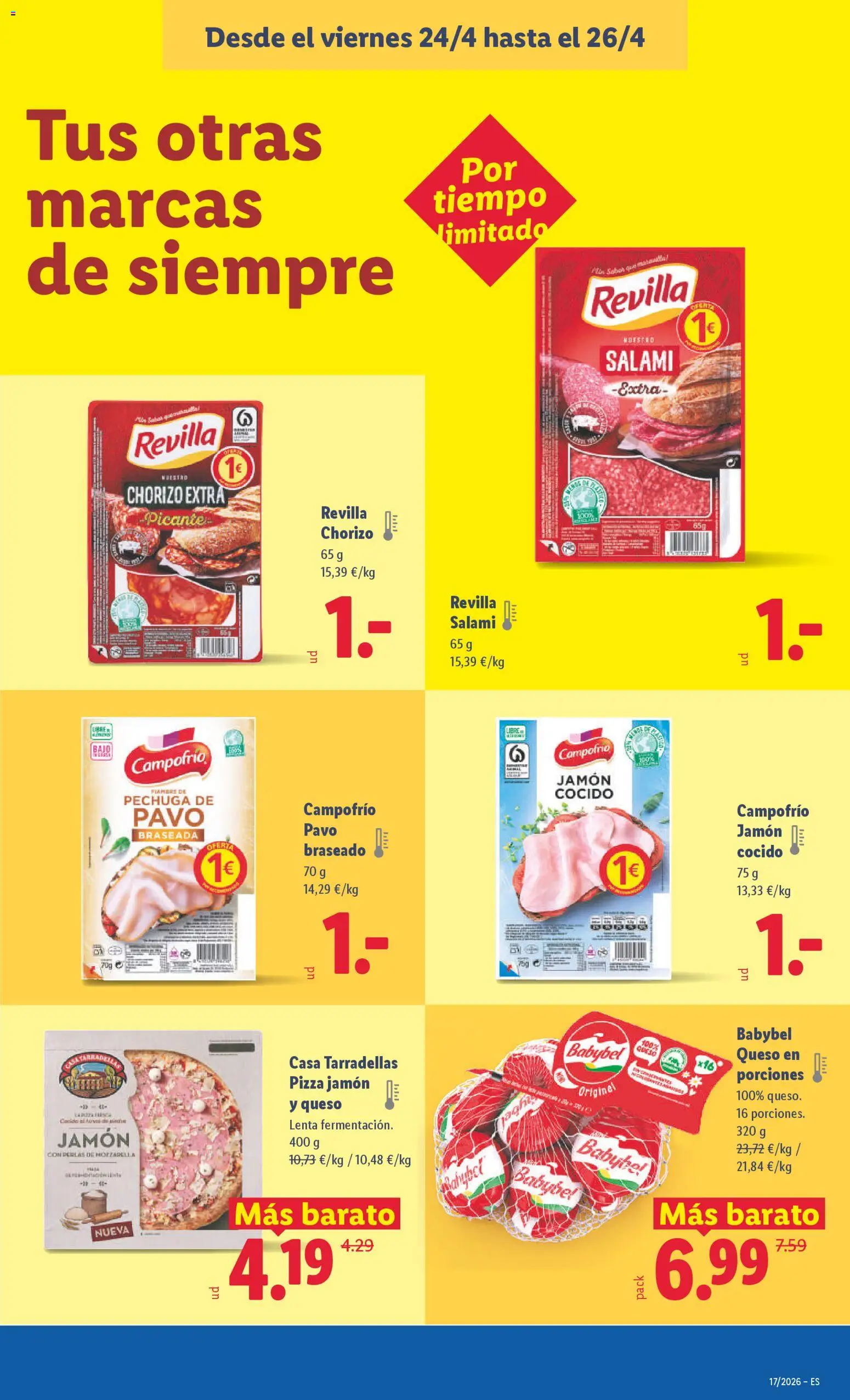 Lidl folleto │ válido desde el 20.04.2026 | Página: 37 | Productos: Queso, Jamón cocido, Pizza, Salami
