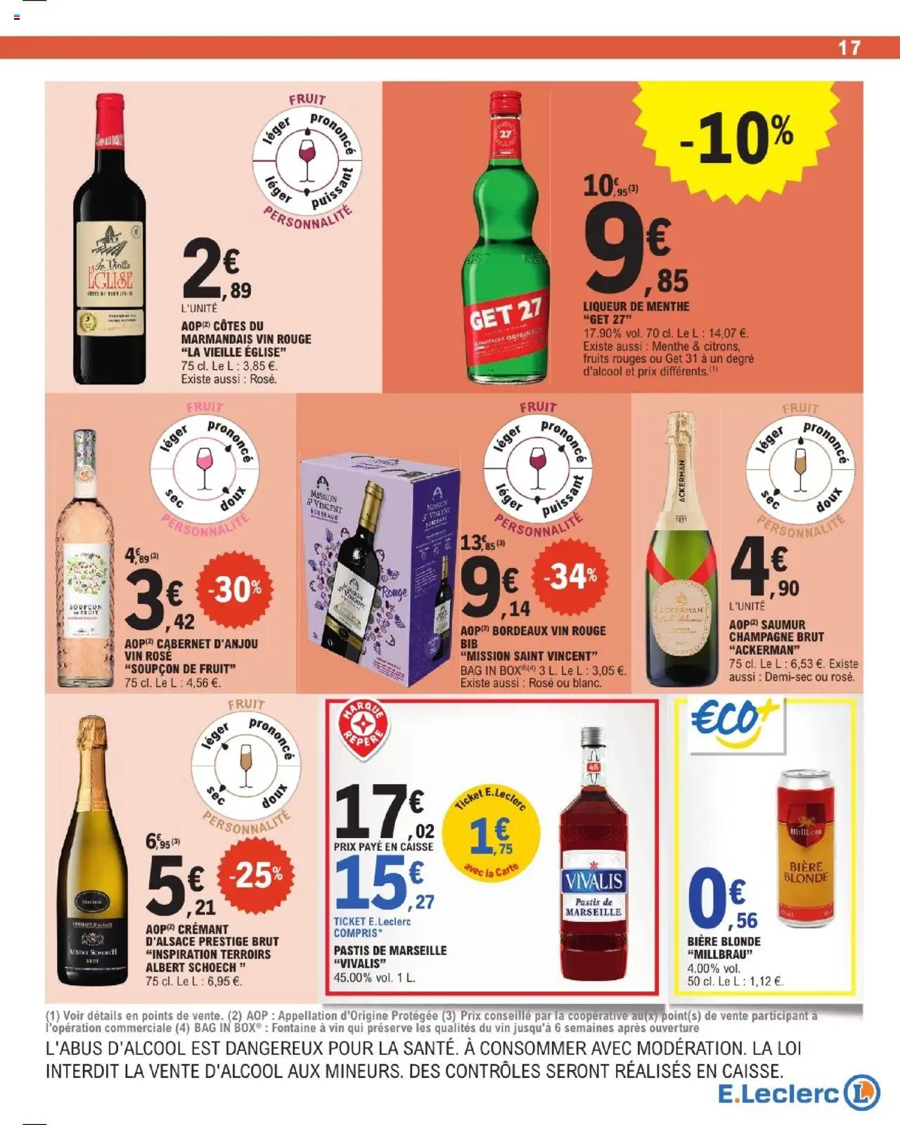 {H1} | Page: 17 | Produits: Menthe, Liqueur de Menthe, Champagne brut, Vin