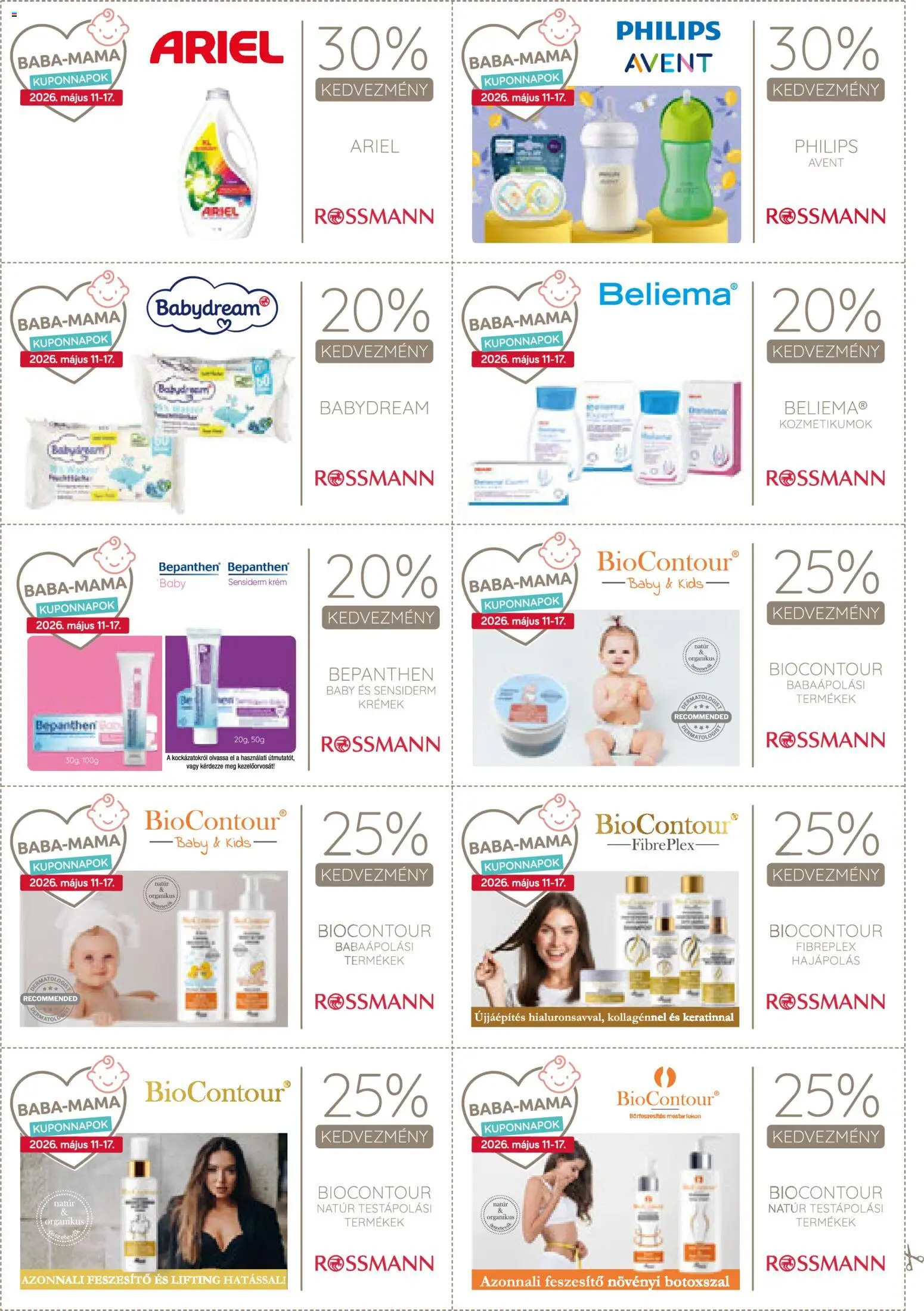 Rossmann akciós ujság - amely érvényes a következő dátumtól: 11.05.2026 | Oldal: 8 | Termékek: Ariel, Body